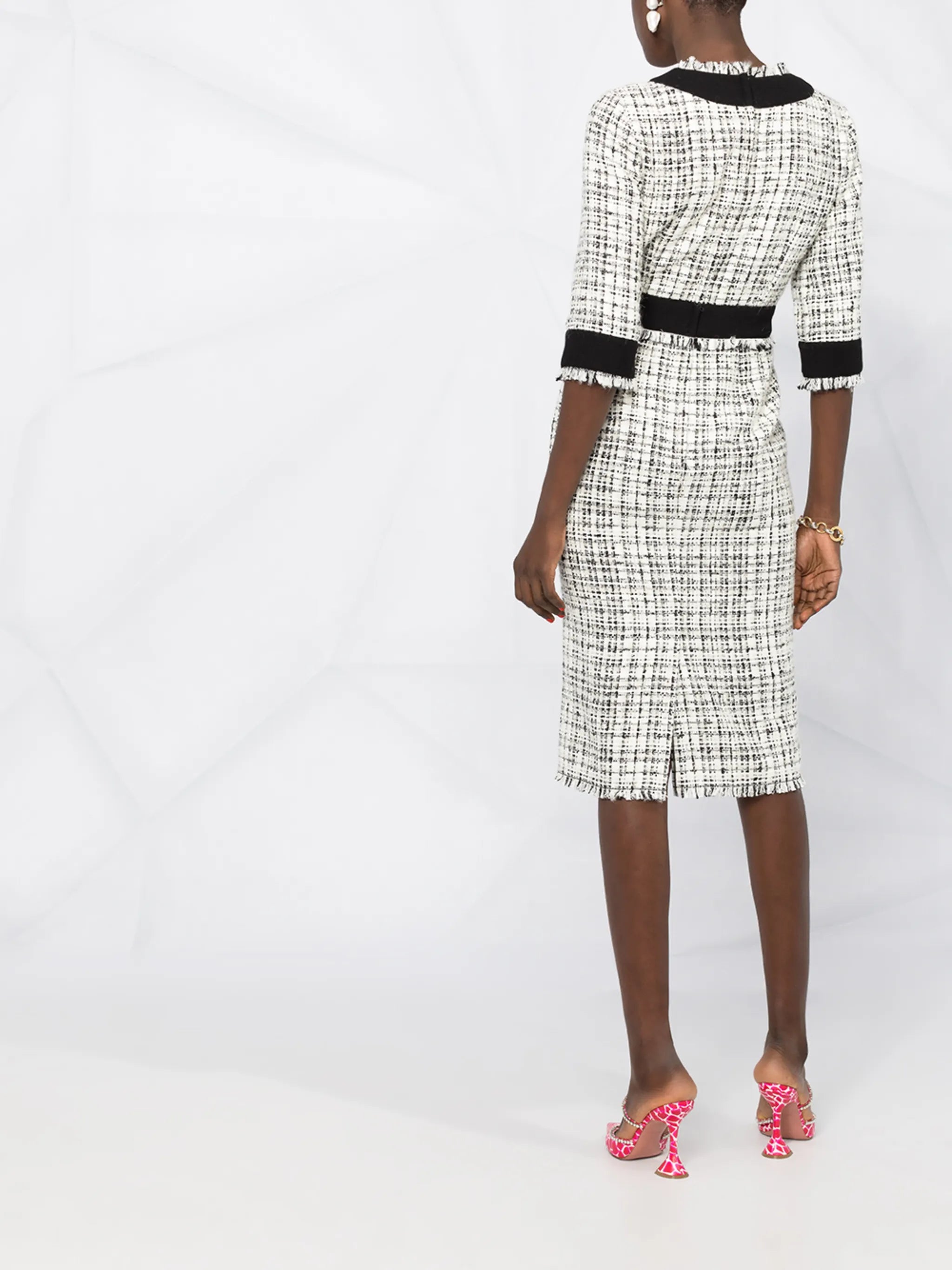 tweed midi dress