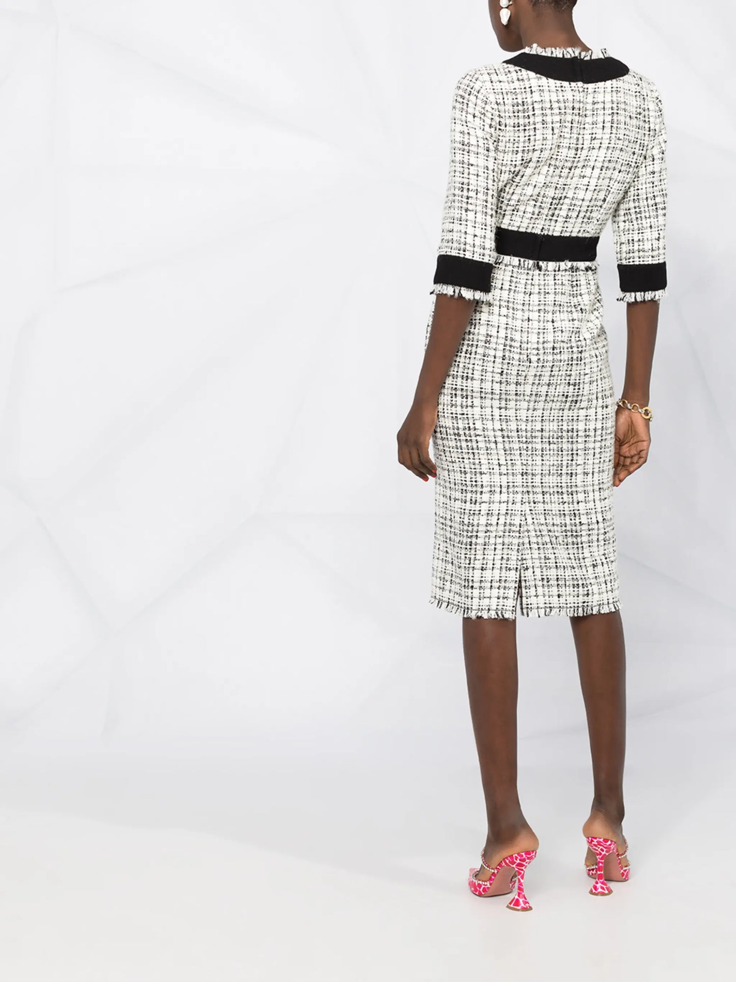 tweed midi dress