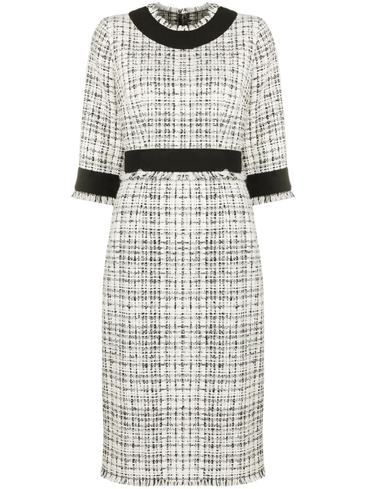 tweed midi dress