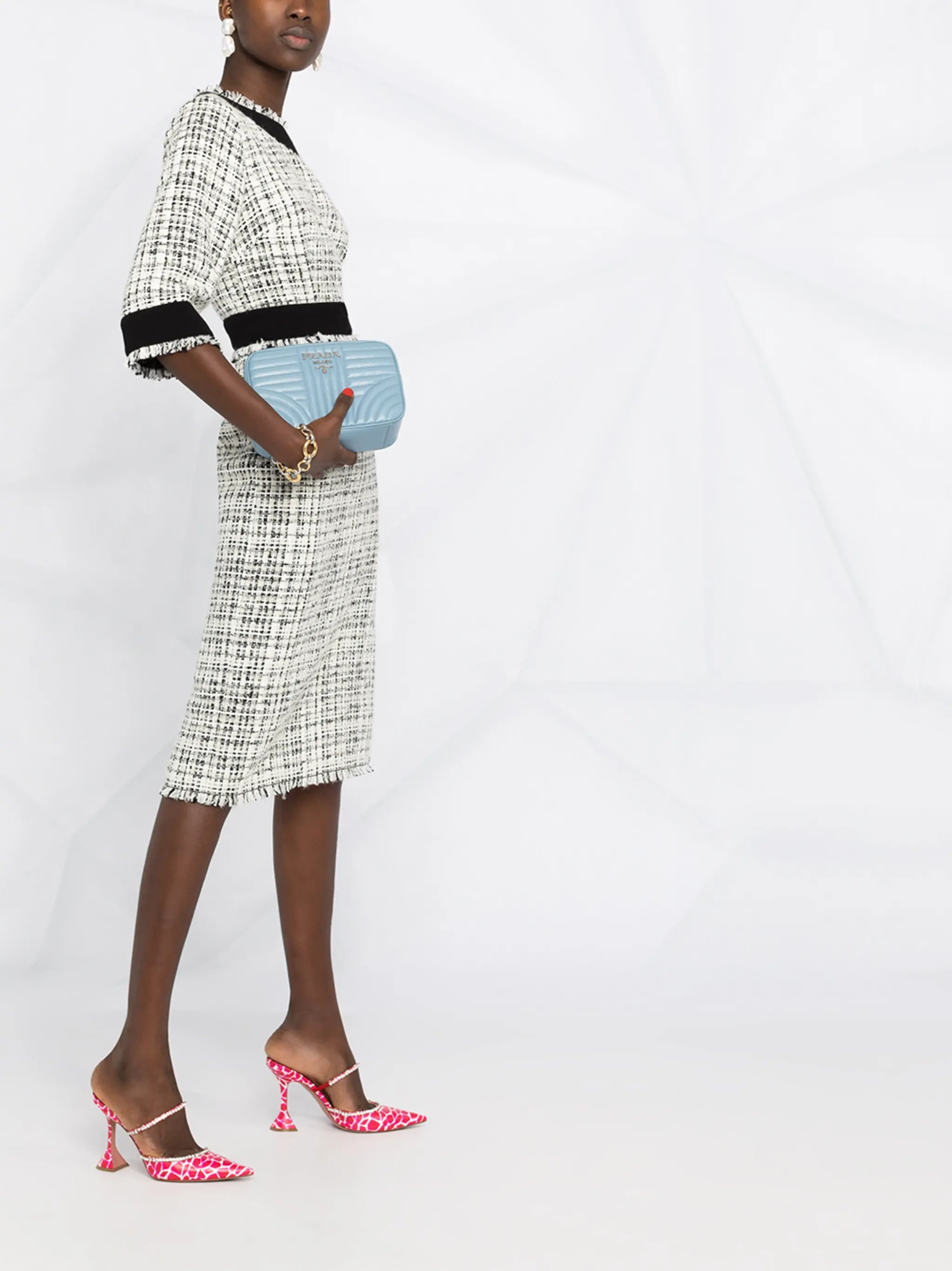 tweed midi dress