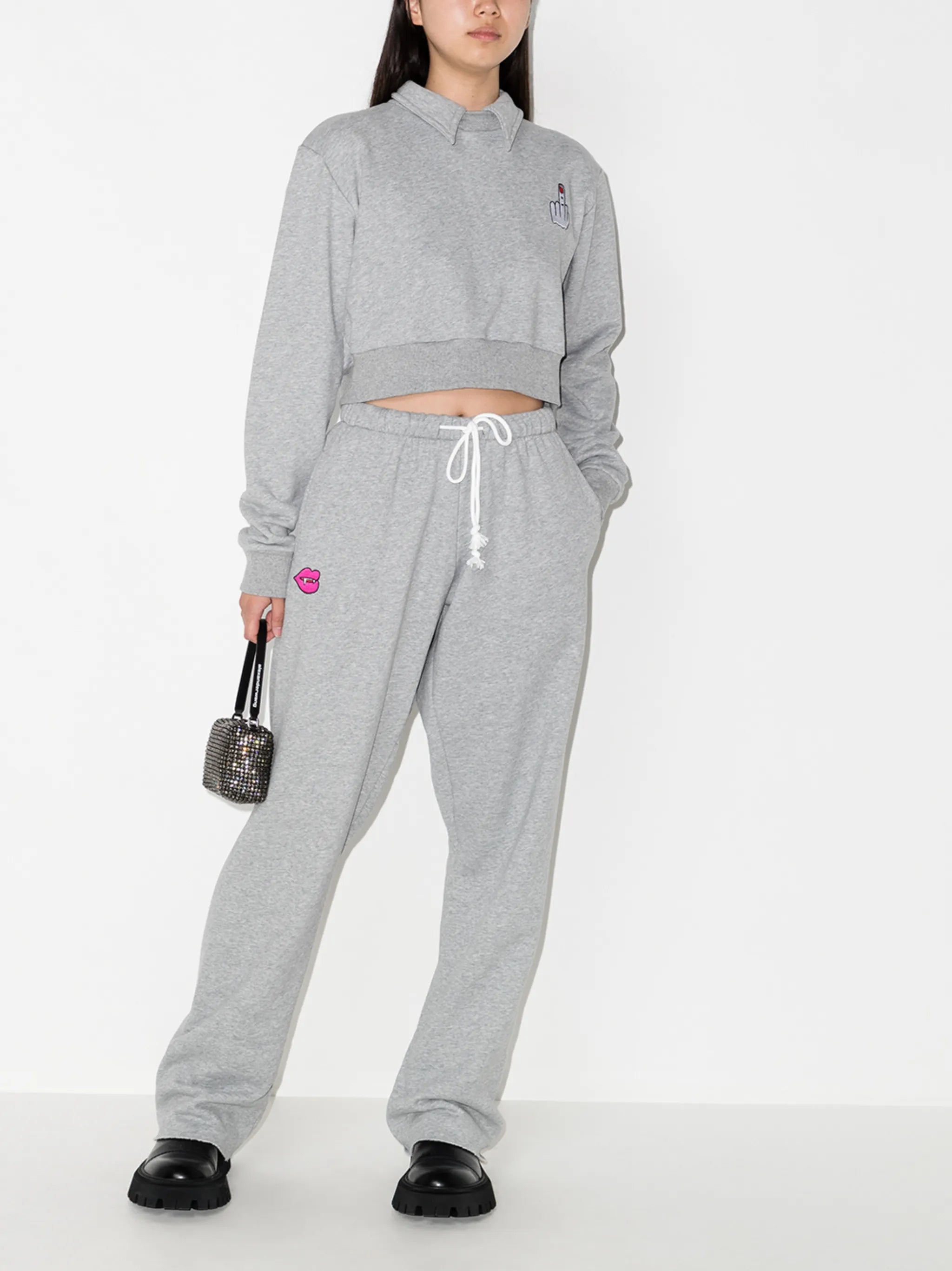 Wings detail cropped sweatshirt