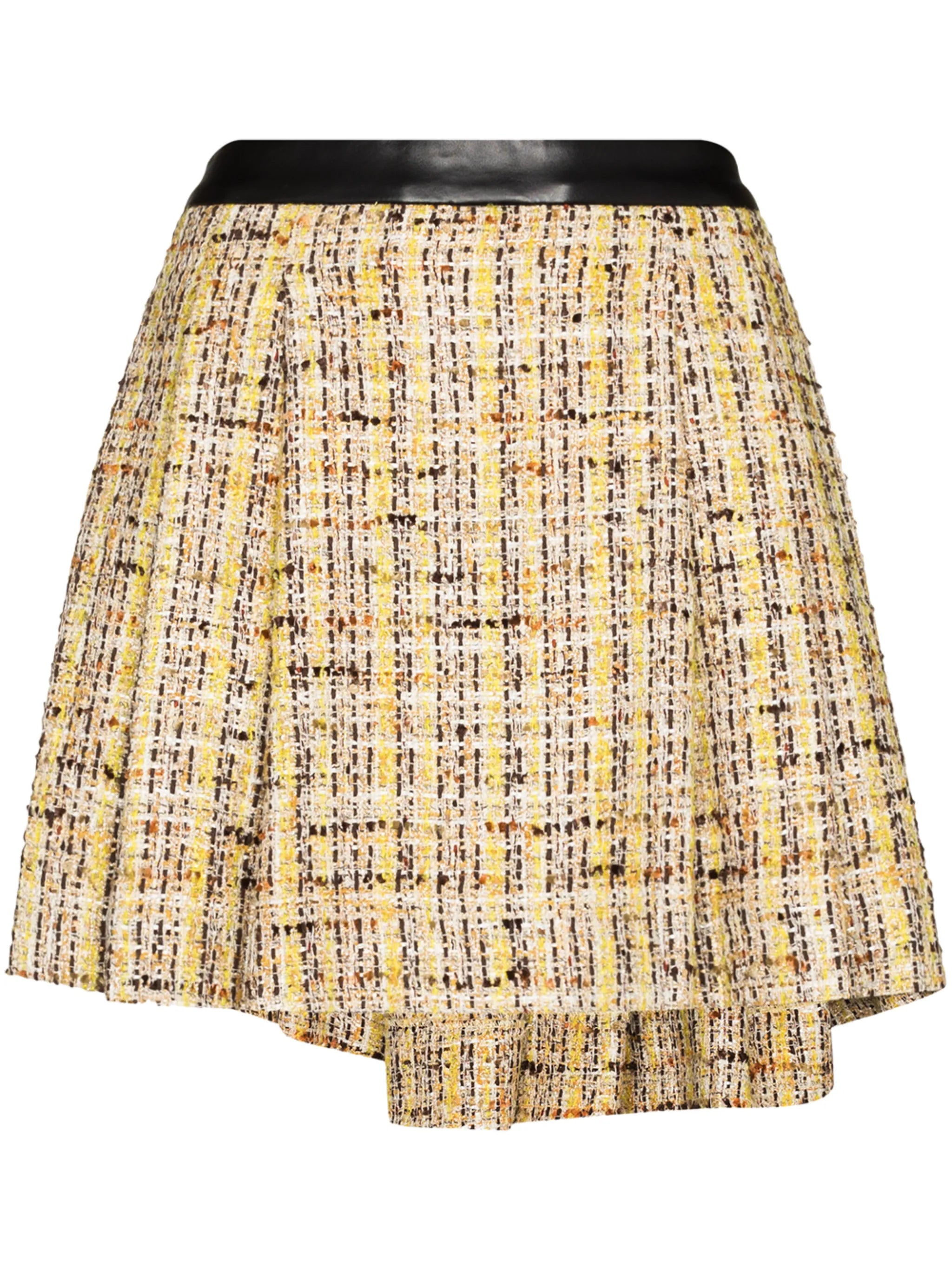 knife-pleat tweed miniskirt