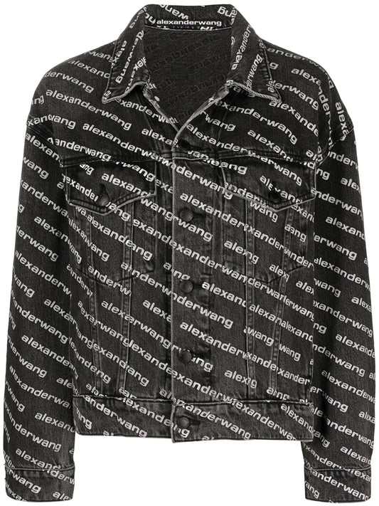 all-over logo-print jacket
