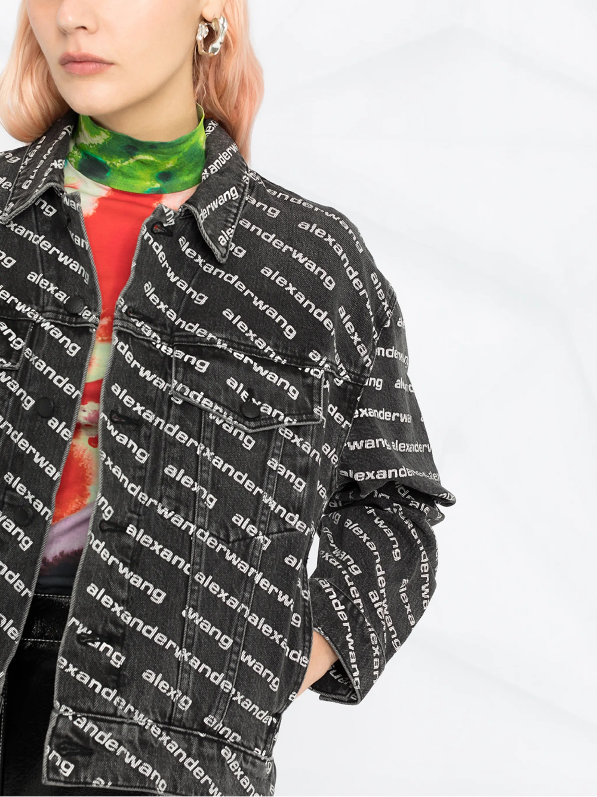 all-over logo-print jacket