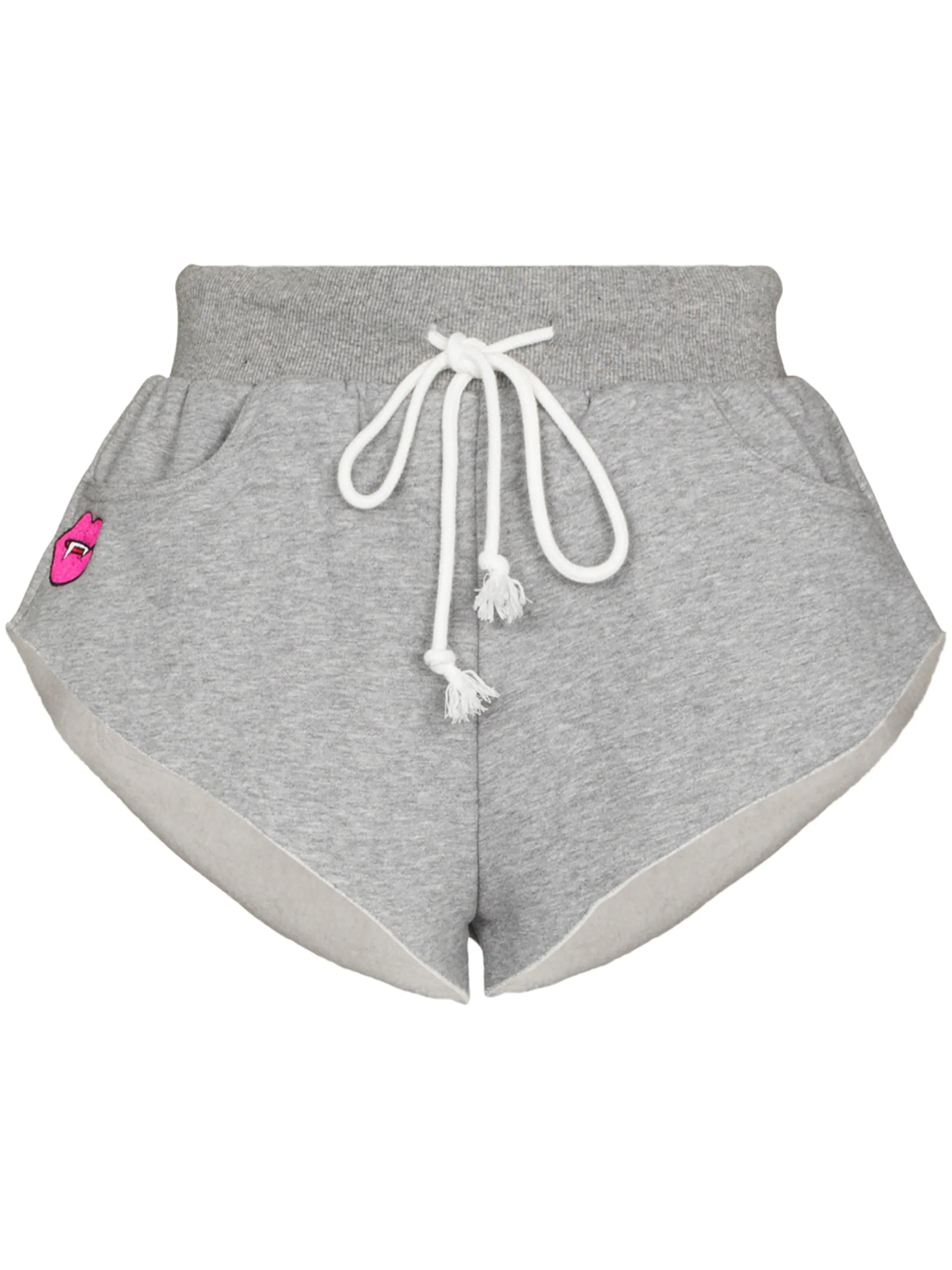 patch-detailing track shorts