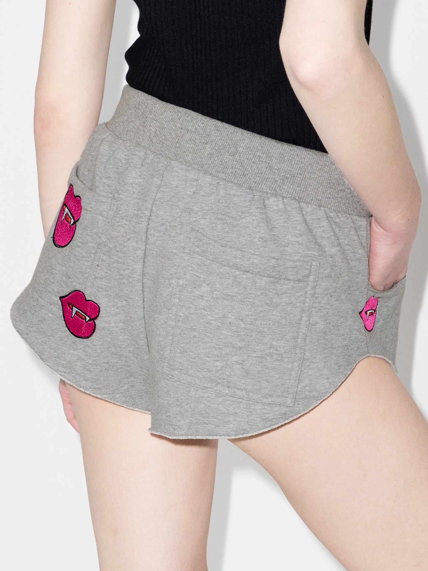 patch-detailing track shorts
