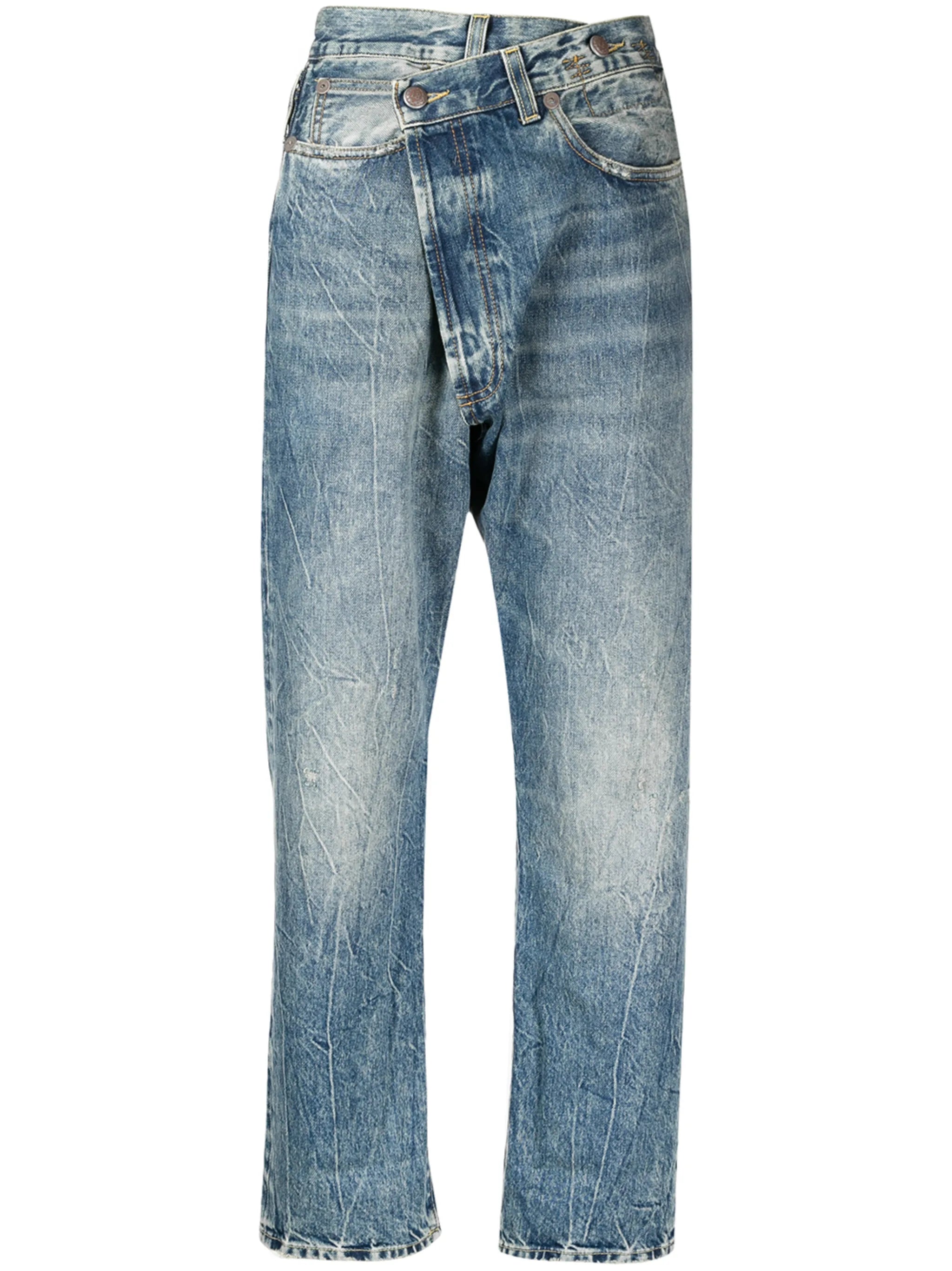 crossover high-rise jeans