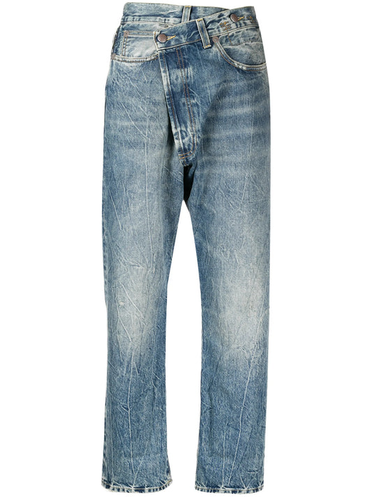 crossover high-rise jeans