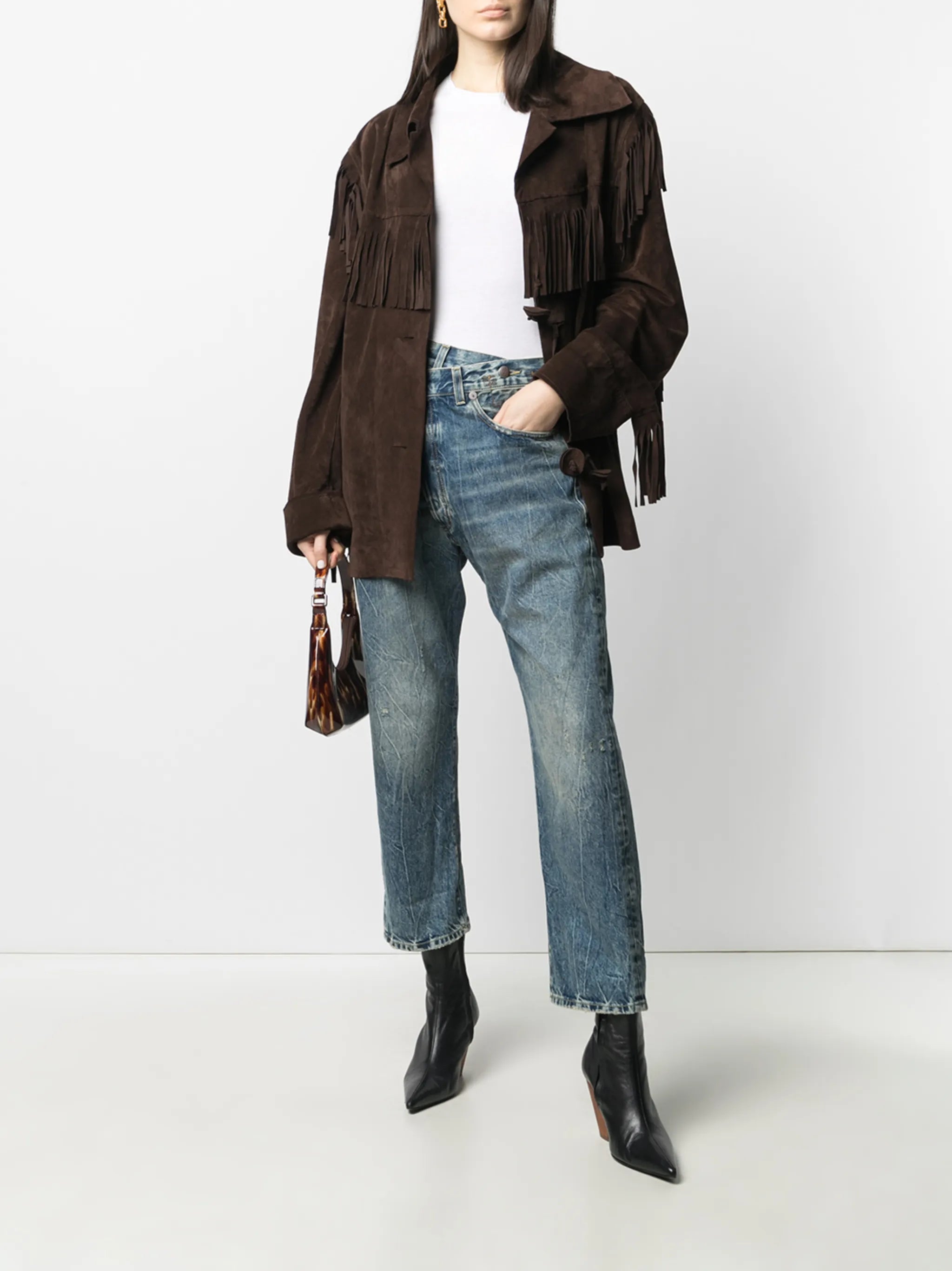 crossover high-rise jeans