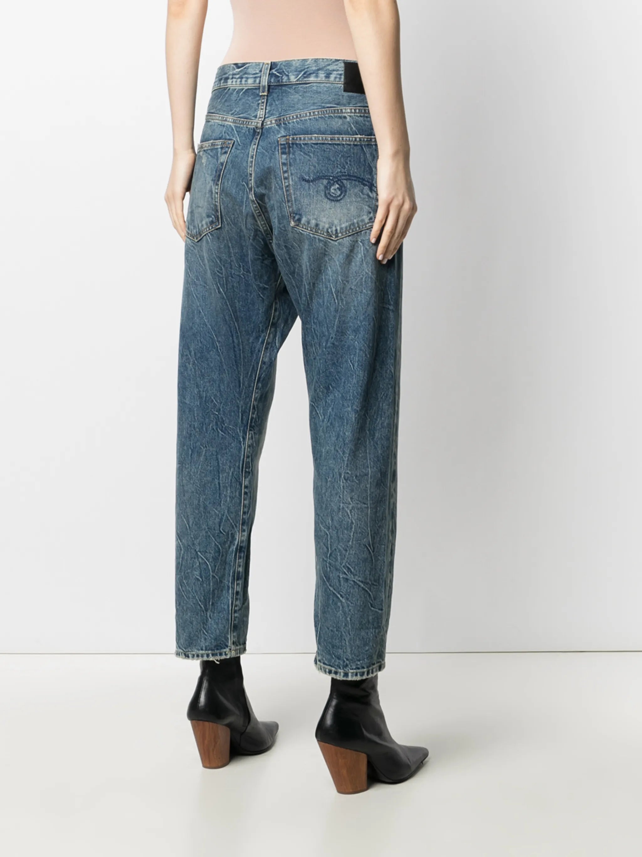 crossover high-rise jeans