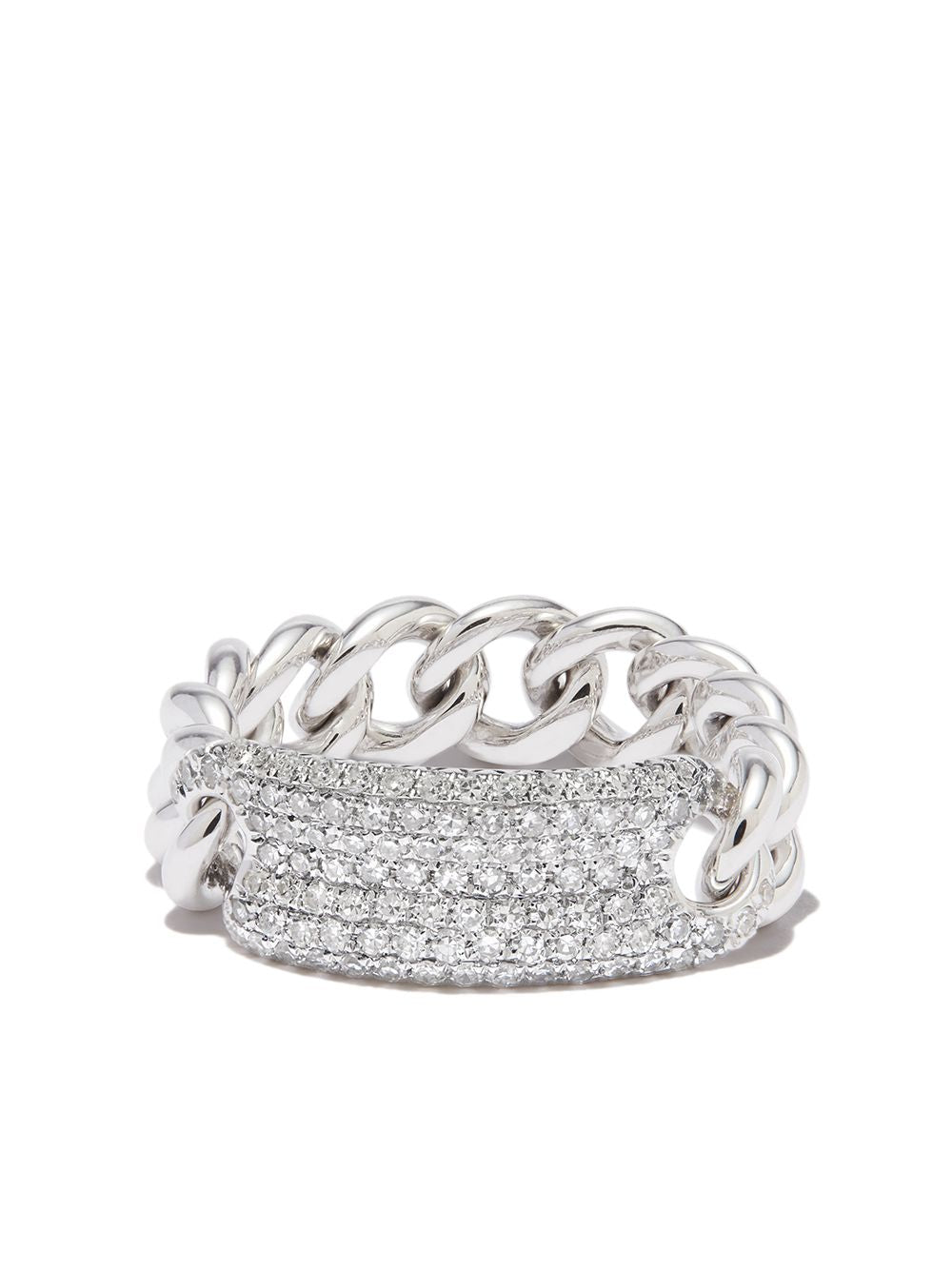 18K white gold id mini link diamond ring