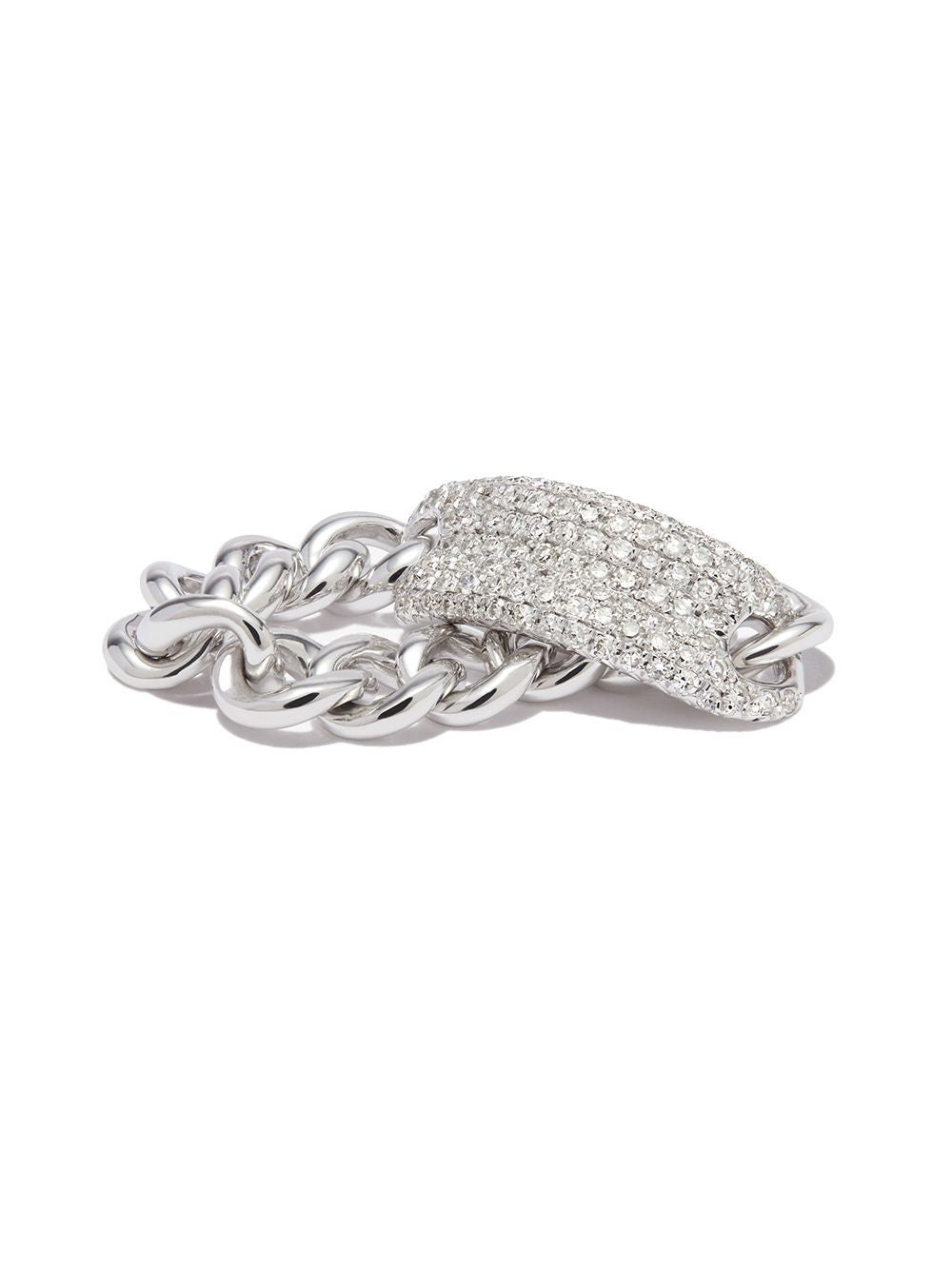 18K white gold id mini link diamond ring