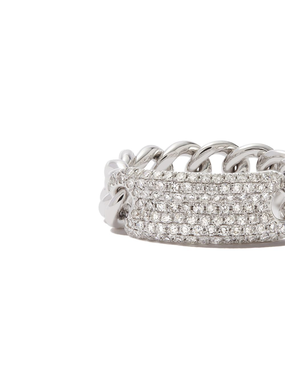 18K white gold id mini link diamond ring