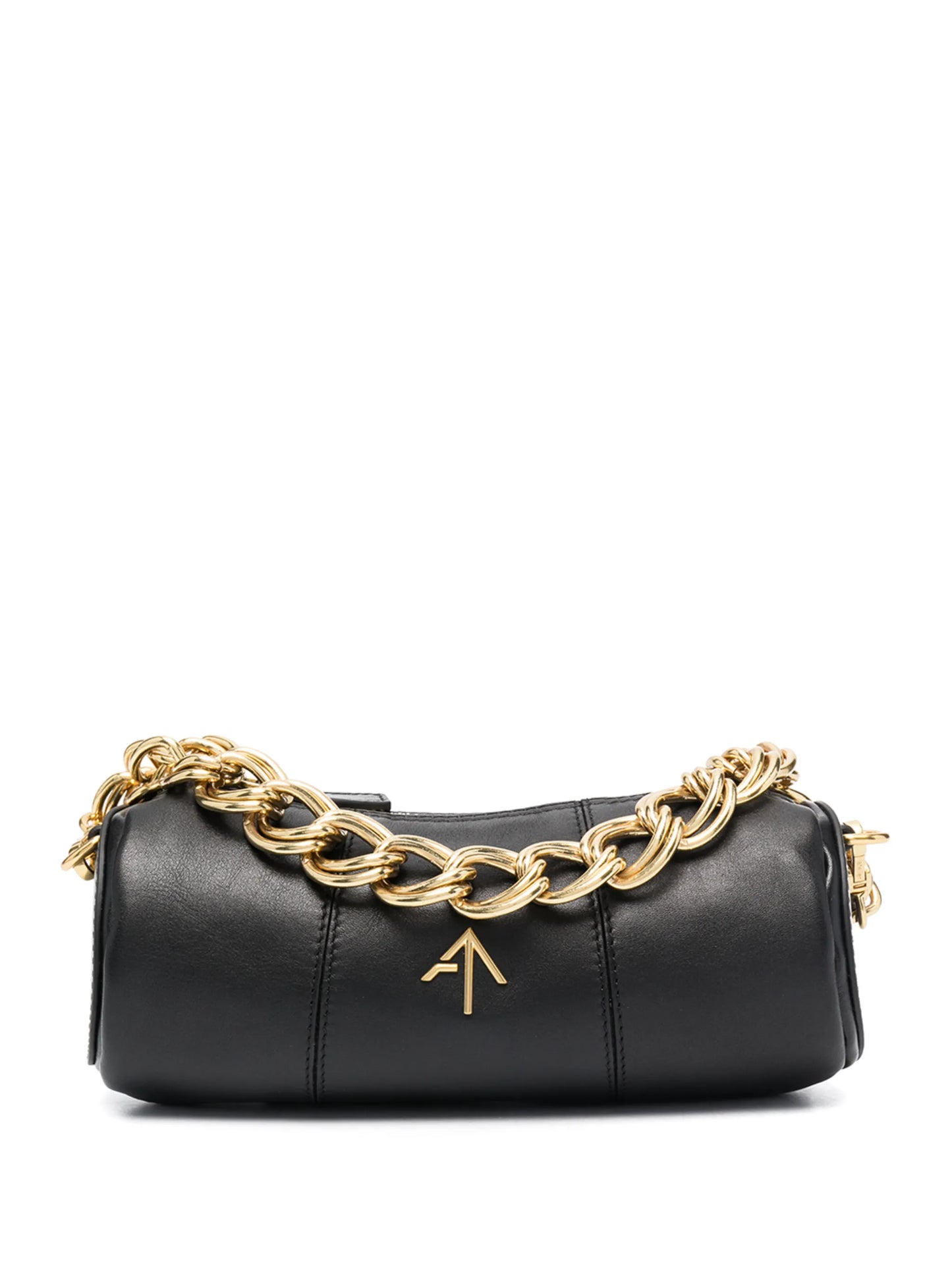 Cylinder leather shoulder bag