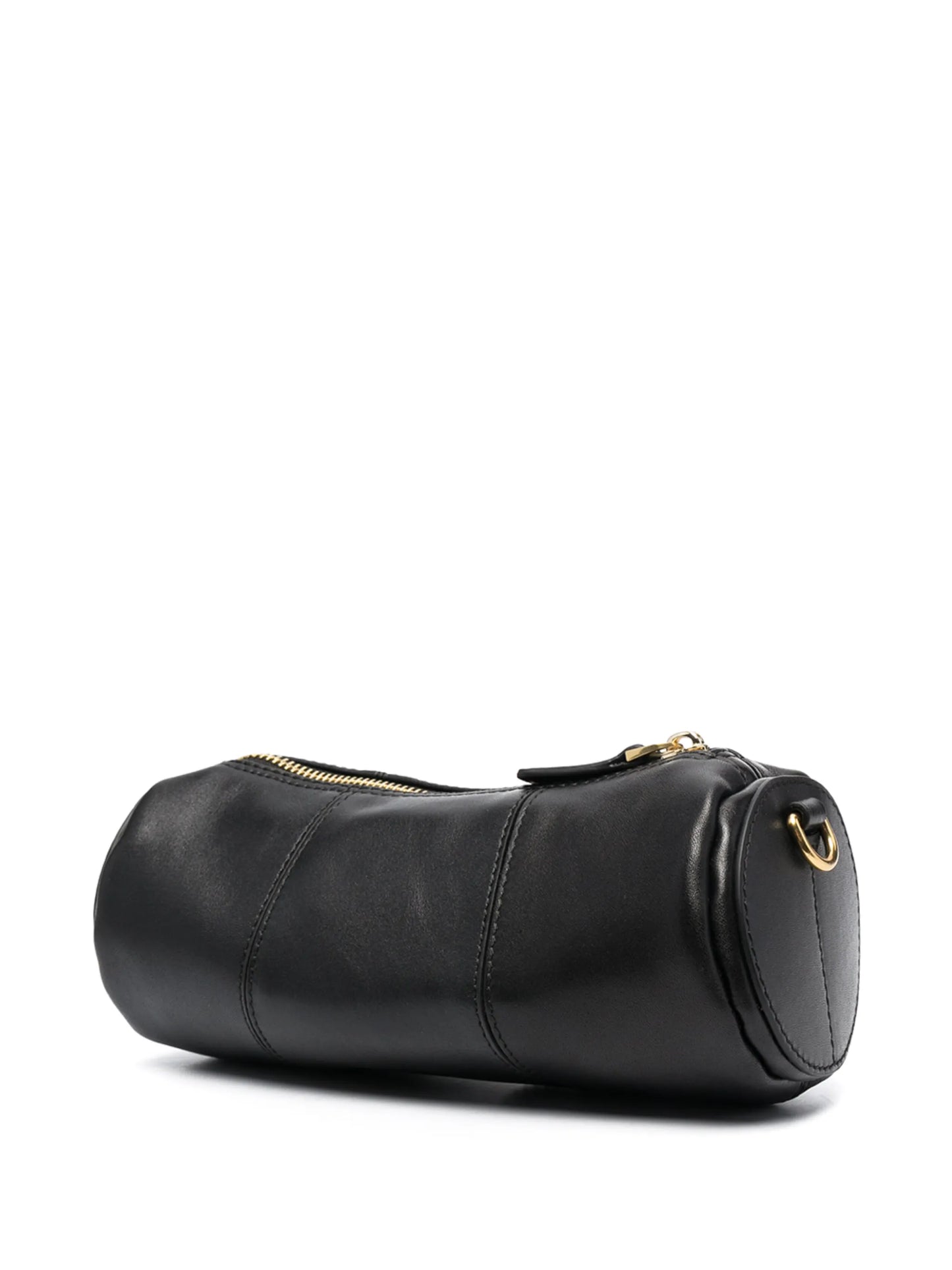 Cylinder leather shoulder bag