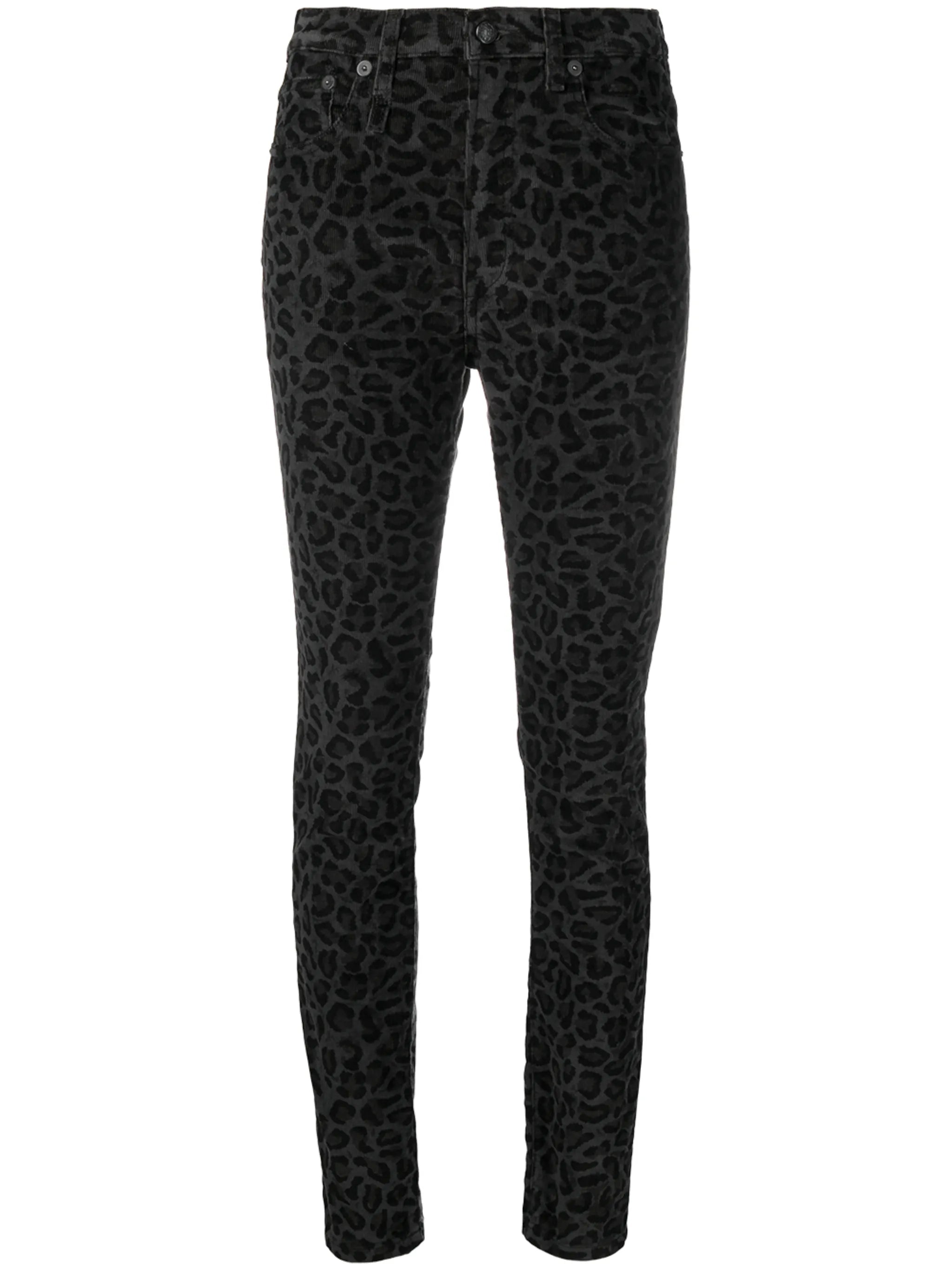 leopard-print skinny jeans