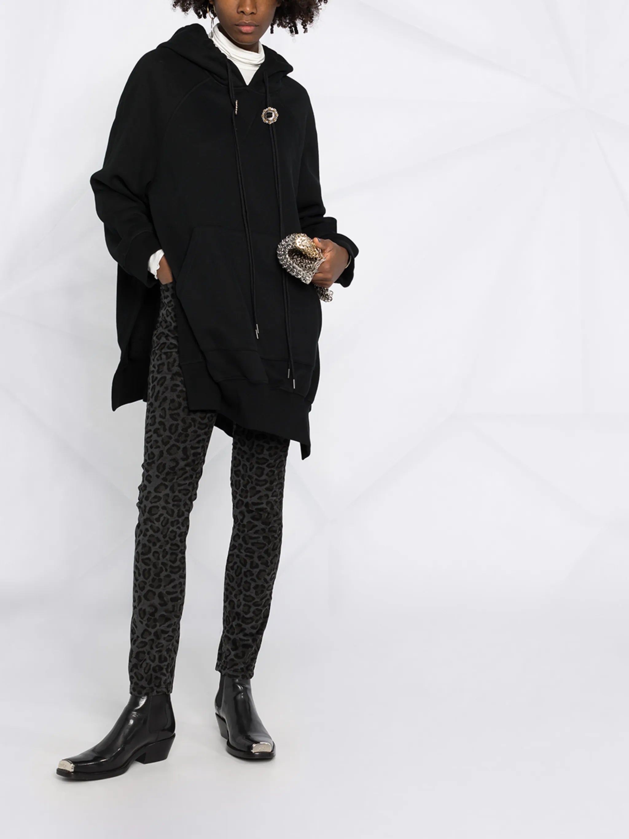 leopard-print skinny jeans