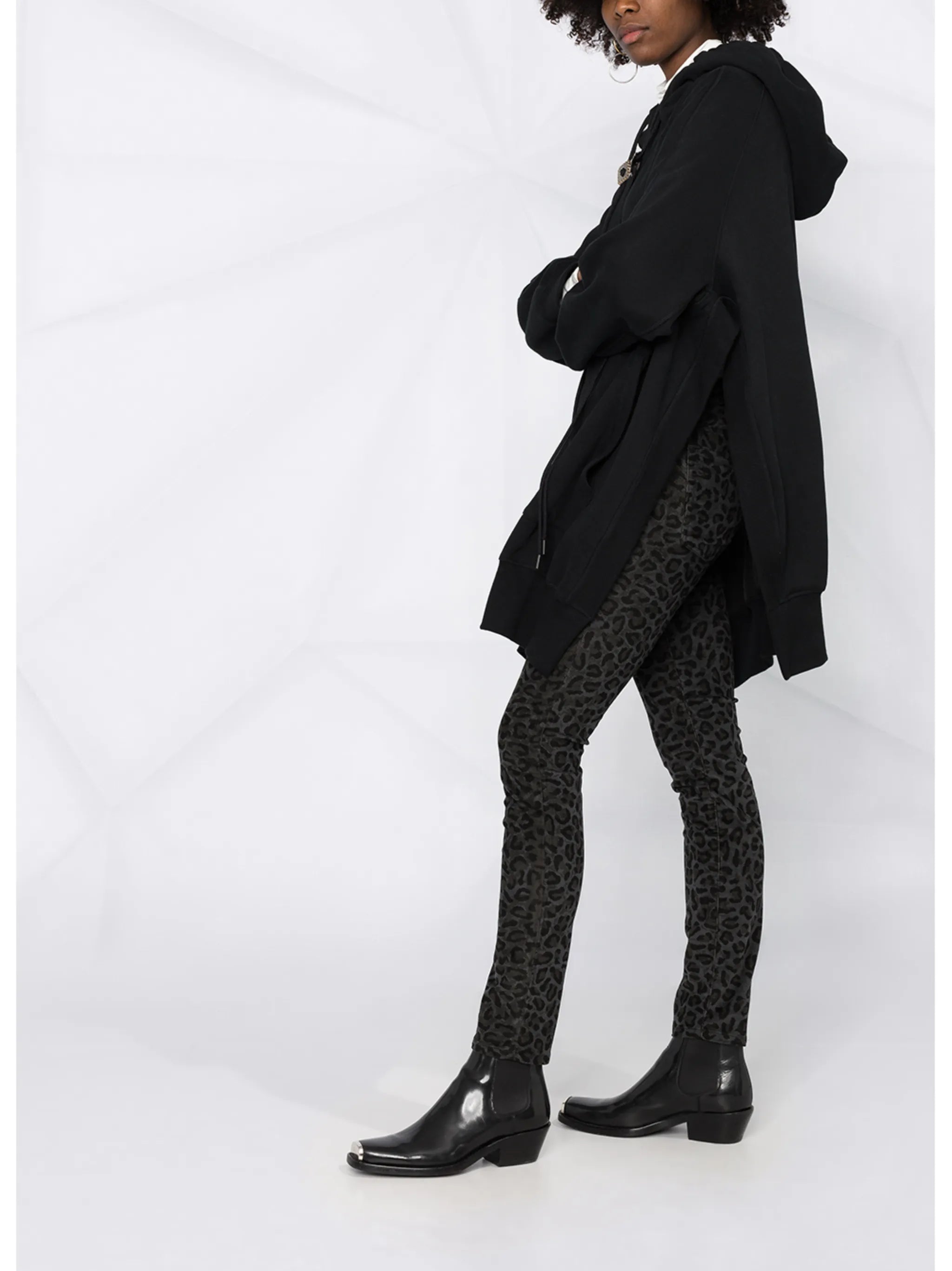 leopard-print skinny jeans