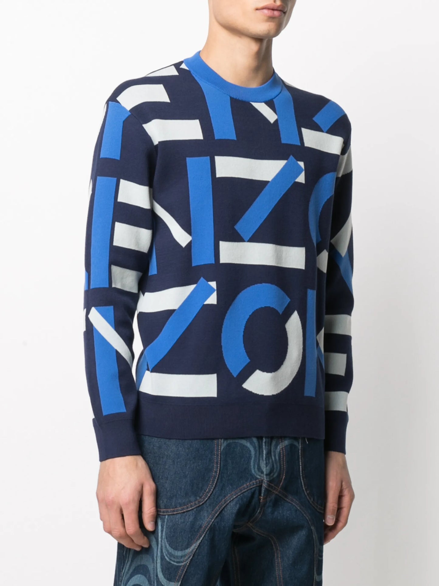 intarsia-knit logo sweatshirt