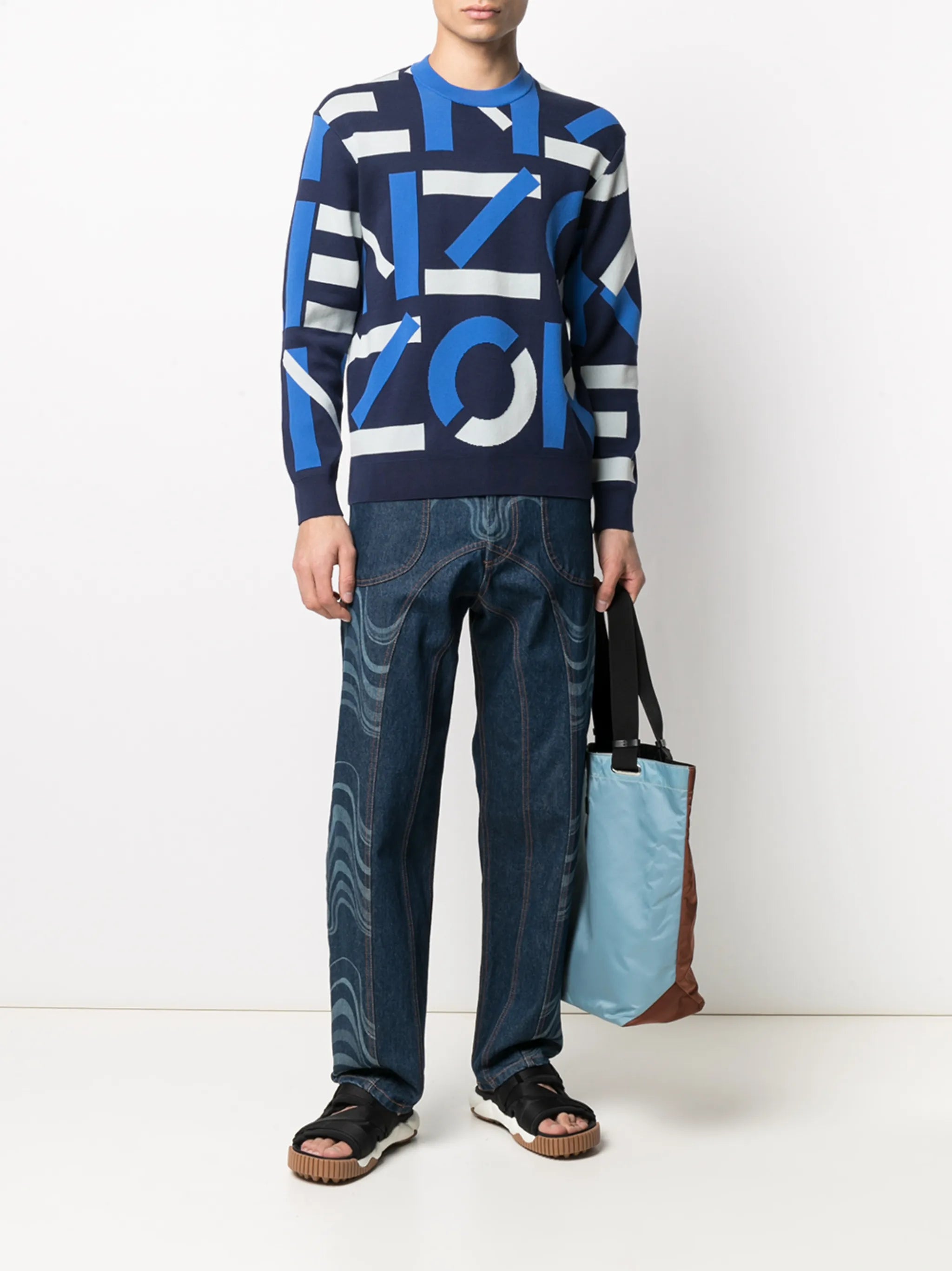 intarsia-knit logo sweatshirt