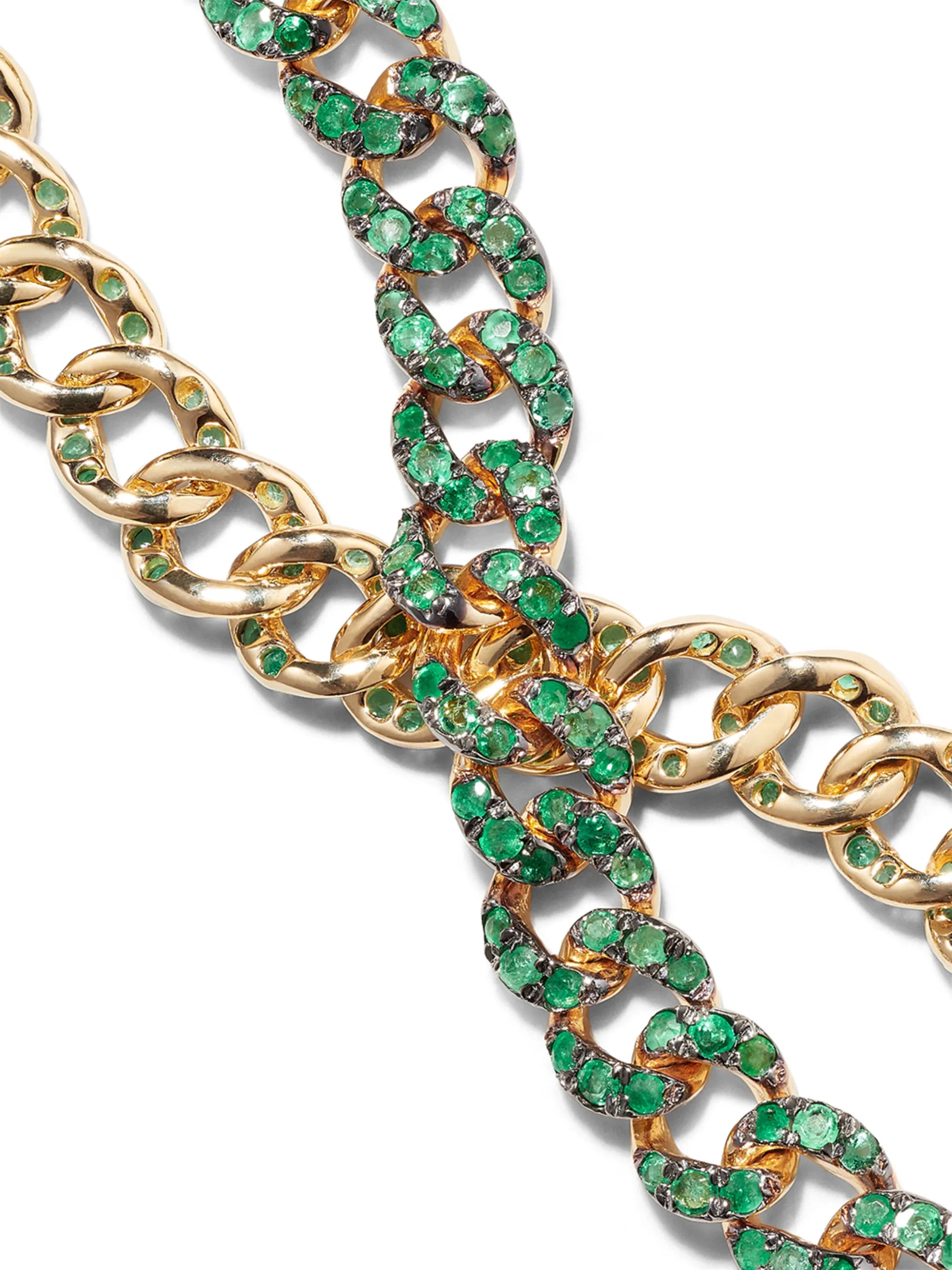 18K yellow gold emerald bracelet
