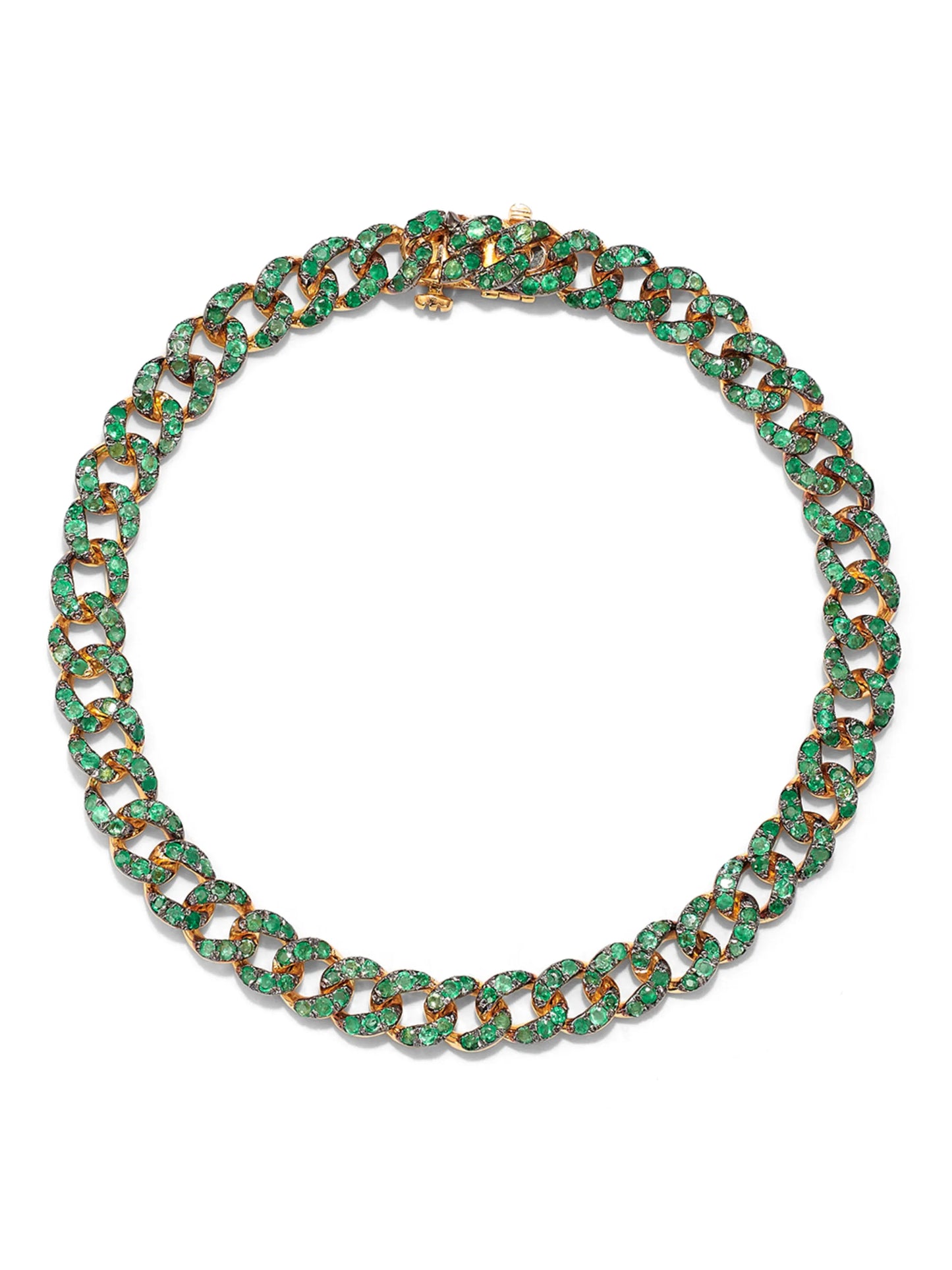 18K yellow gold emerald bracelet