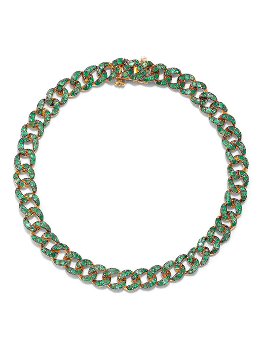 18K yellow gold emerald bracelet