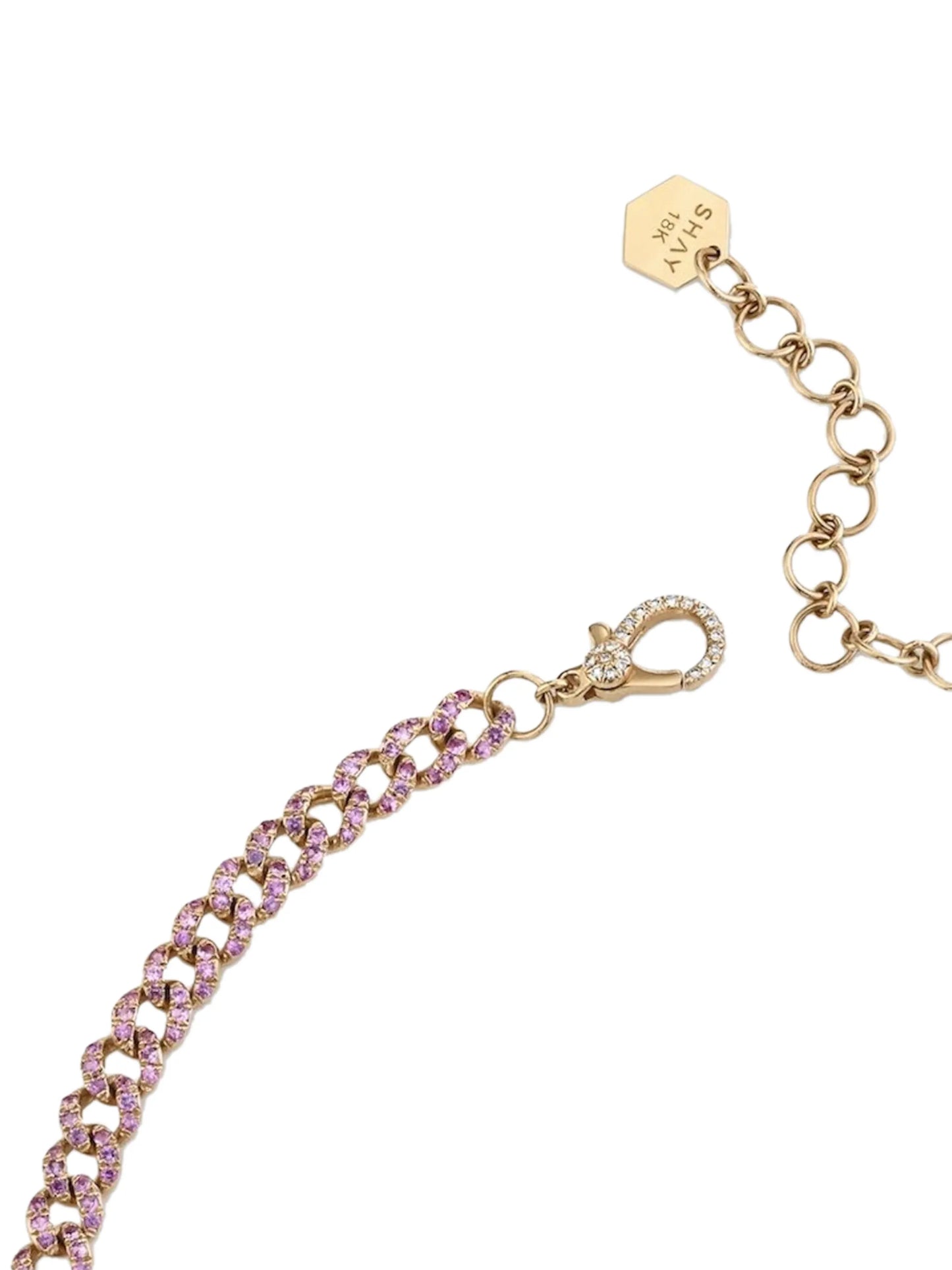 18kt rose gold mini pavé link sapphire choker