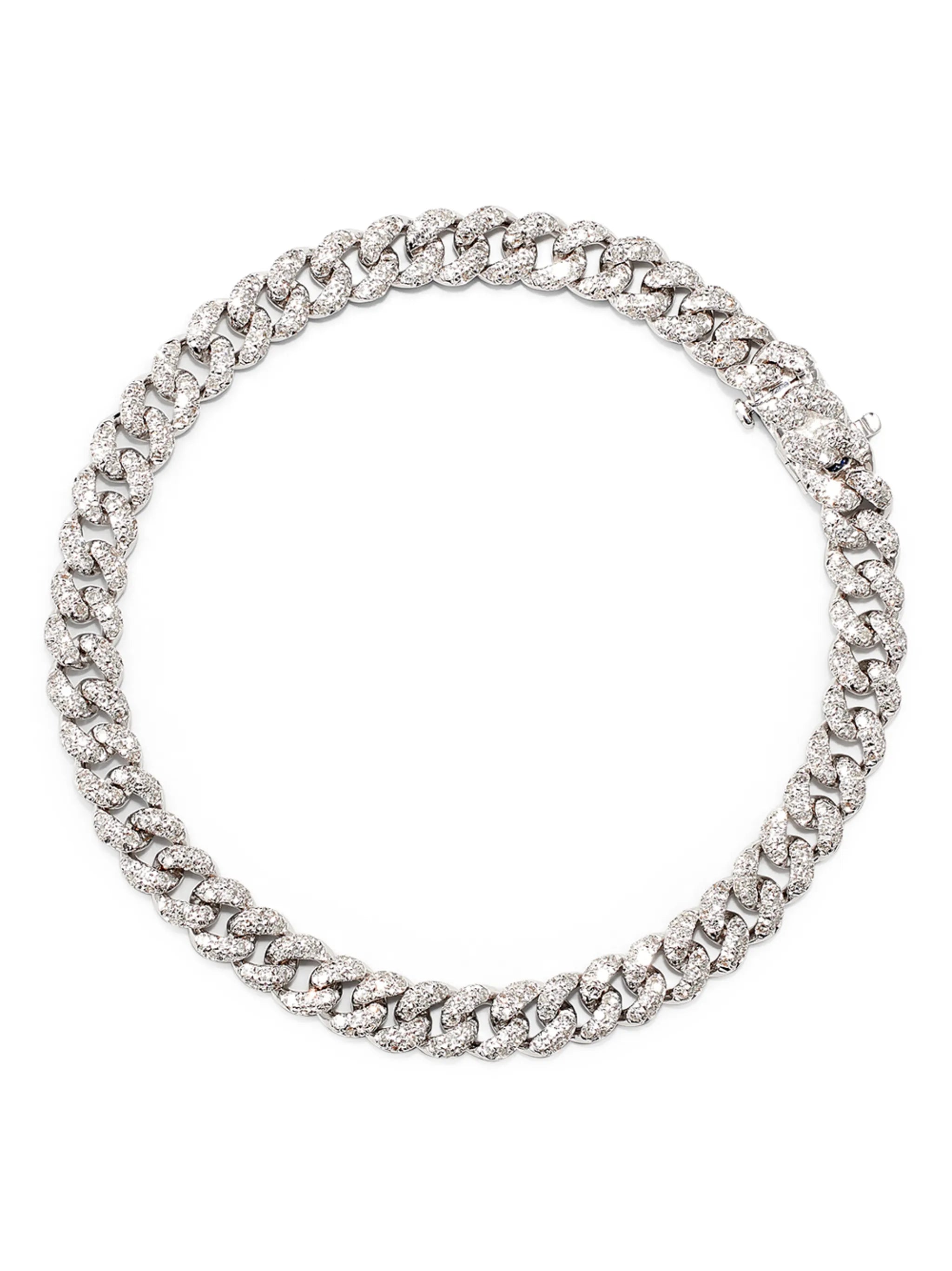 18kt white gold link-chain bracelet