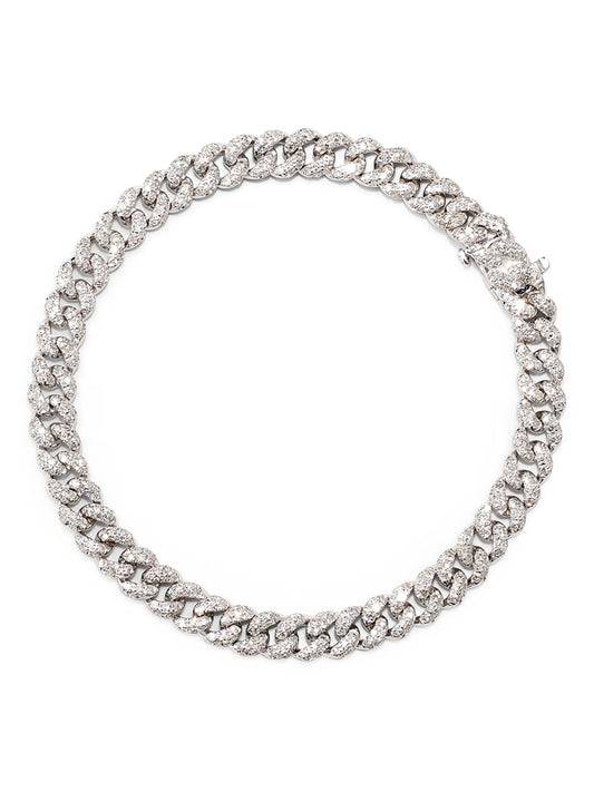 18kt white gold link-chain bracelet
