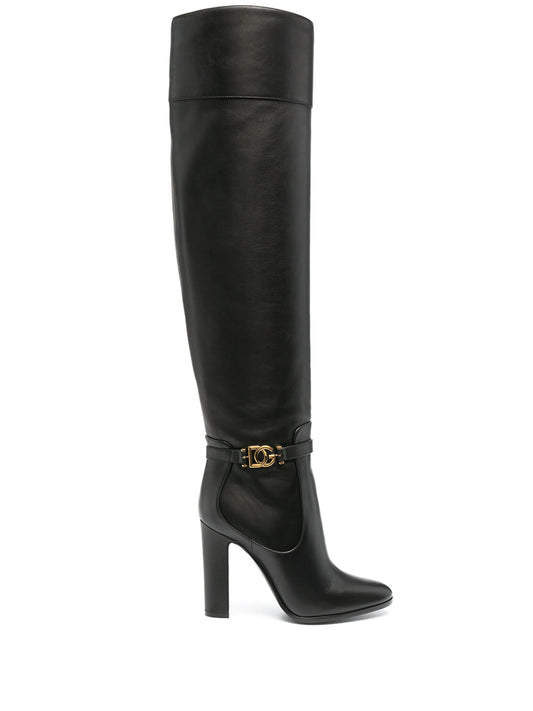 DG buckle knee-high boots