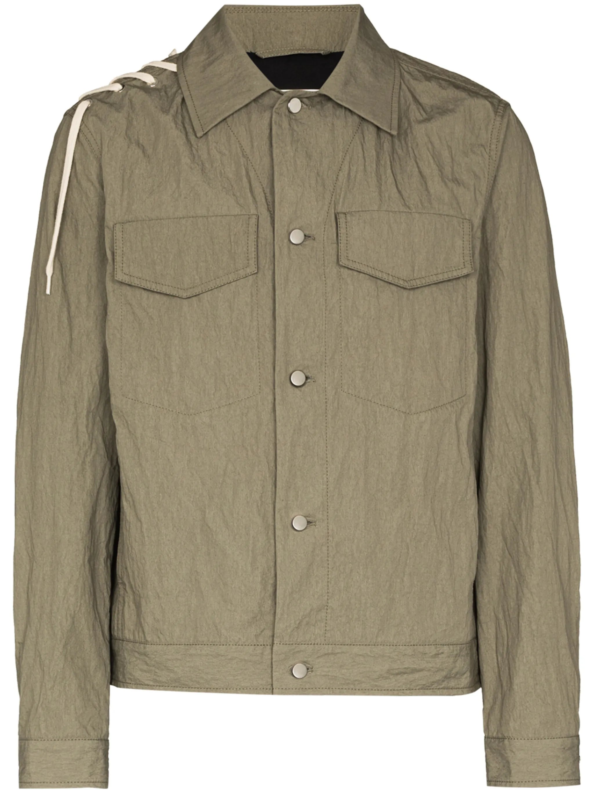 laced-detail shirt jacket