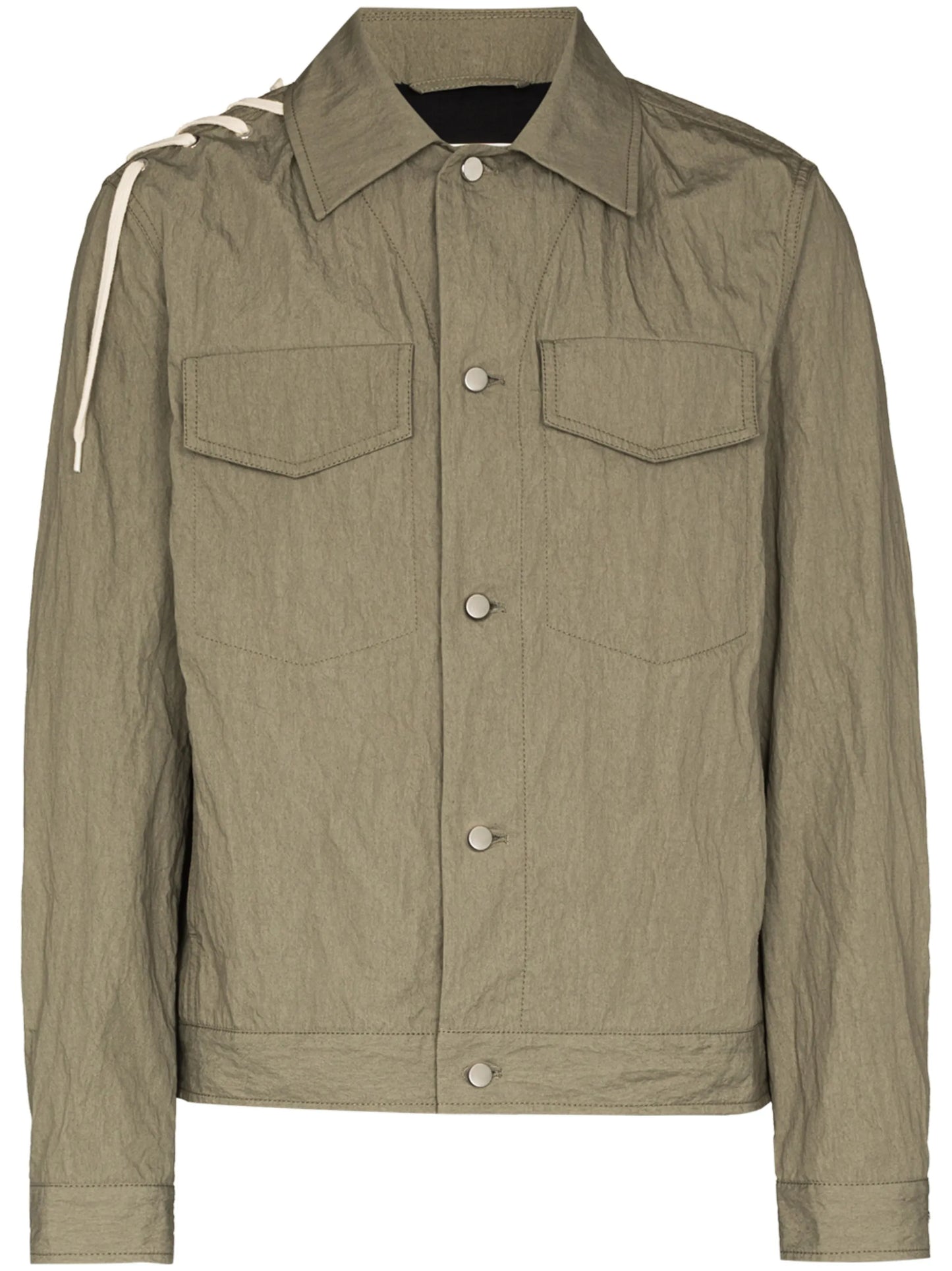 laced-detail shirt jacket