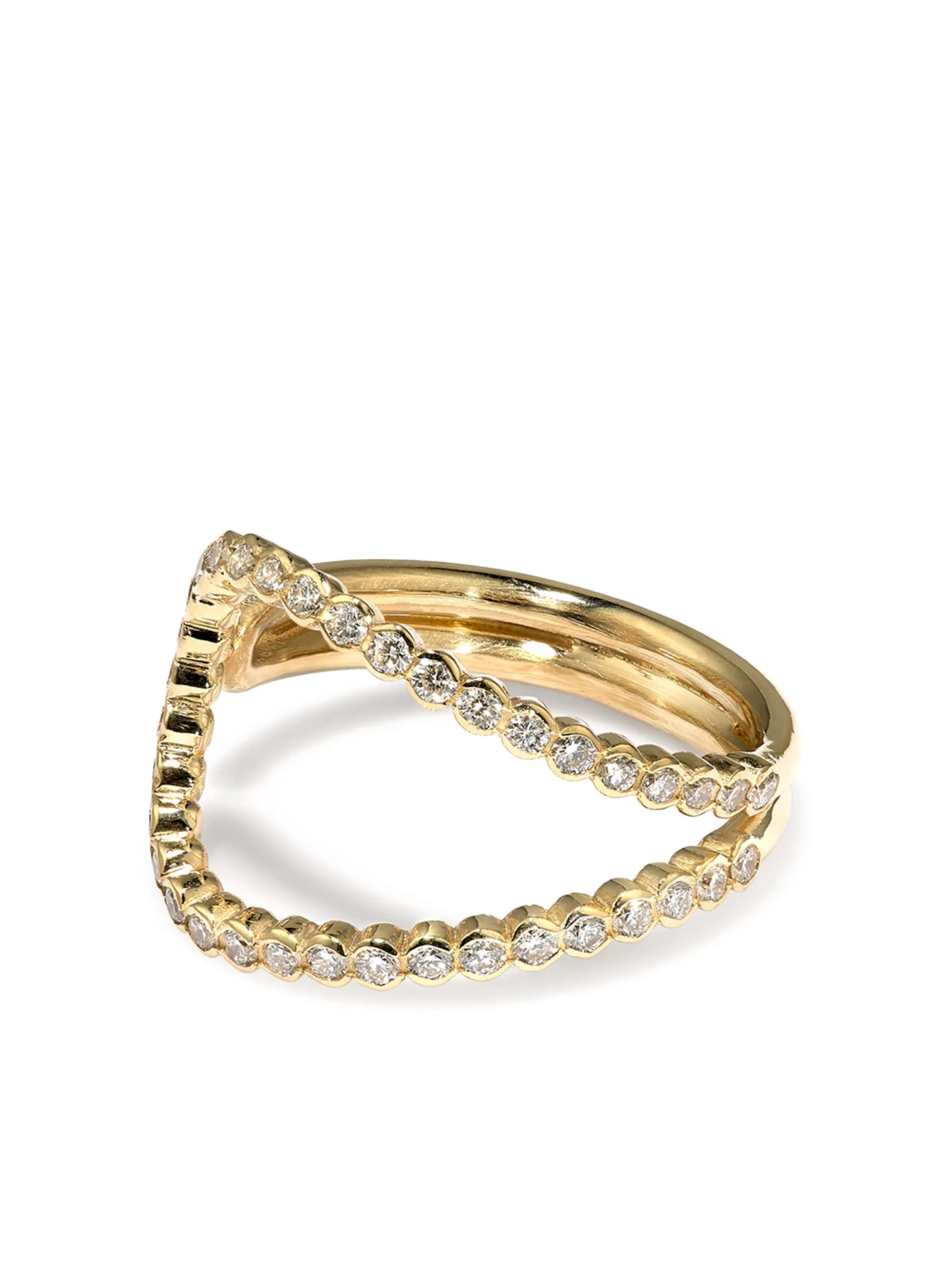 18kt yellow gold Wave diamond ring