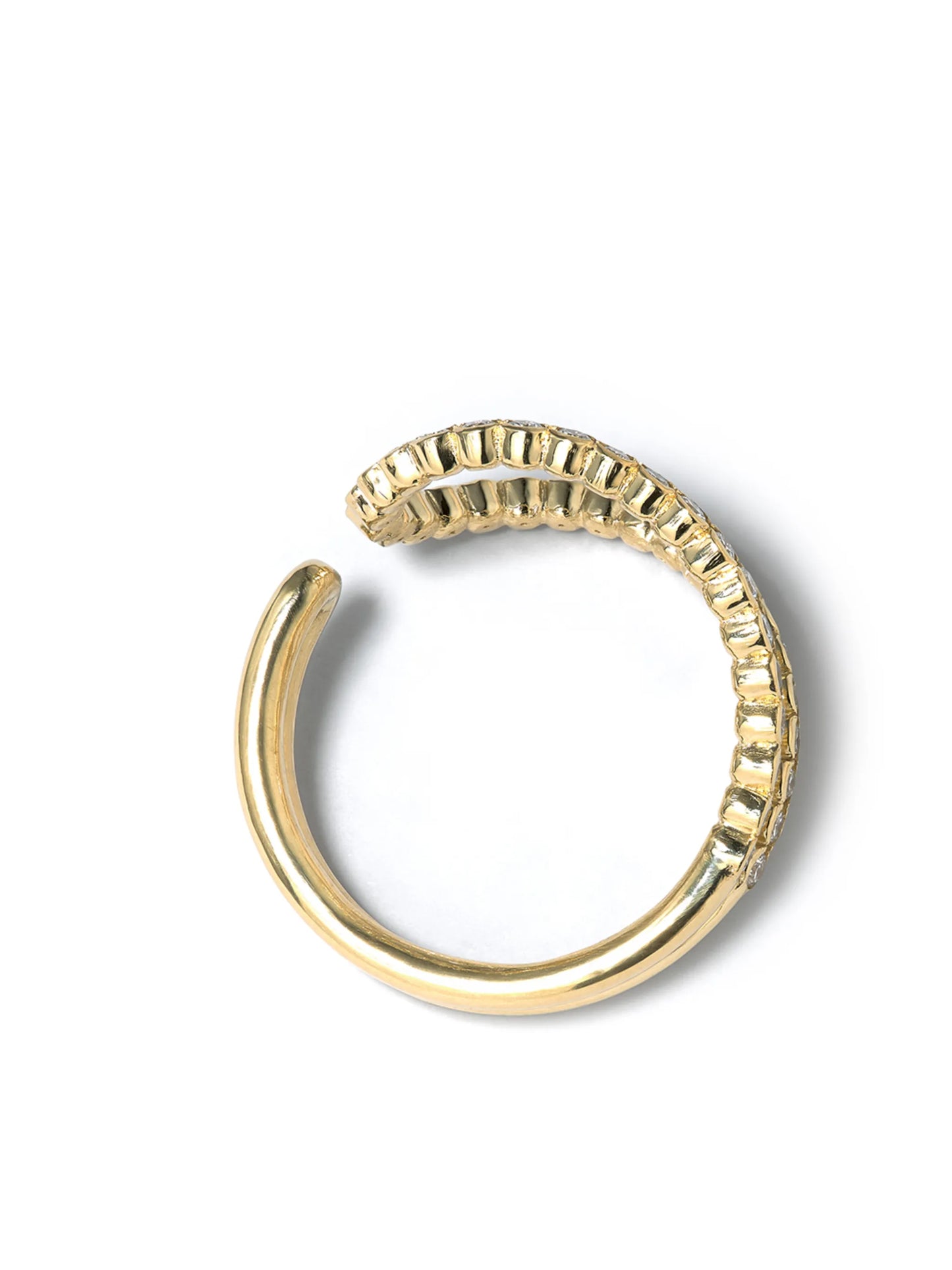 18kt yellow gold Wave diamond ring