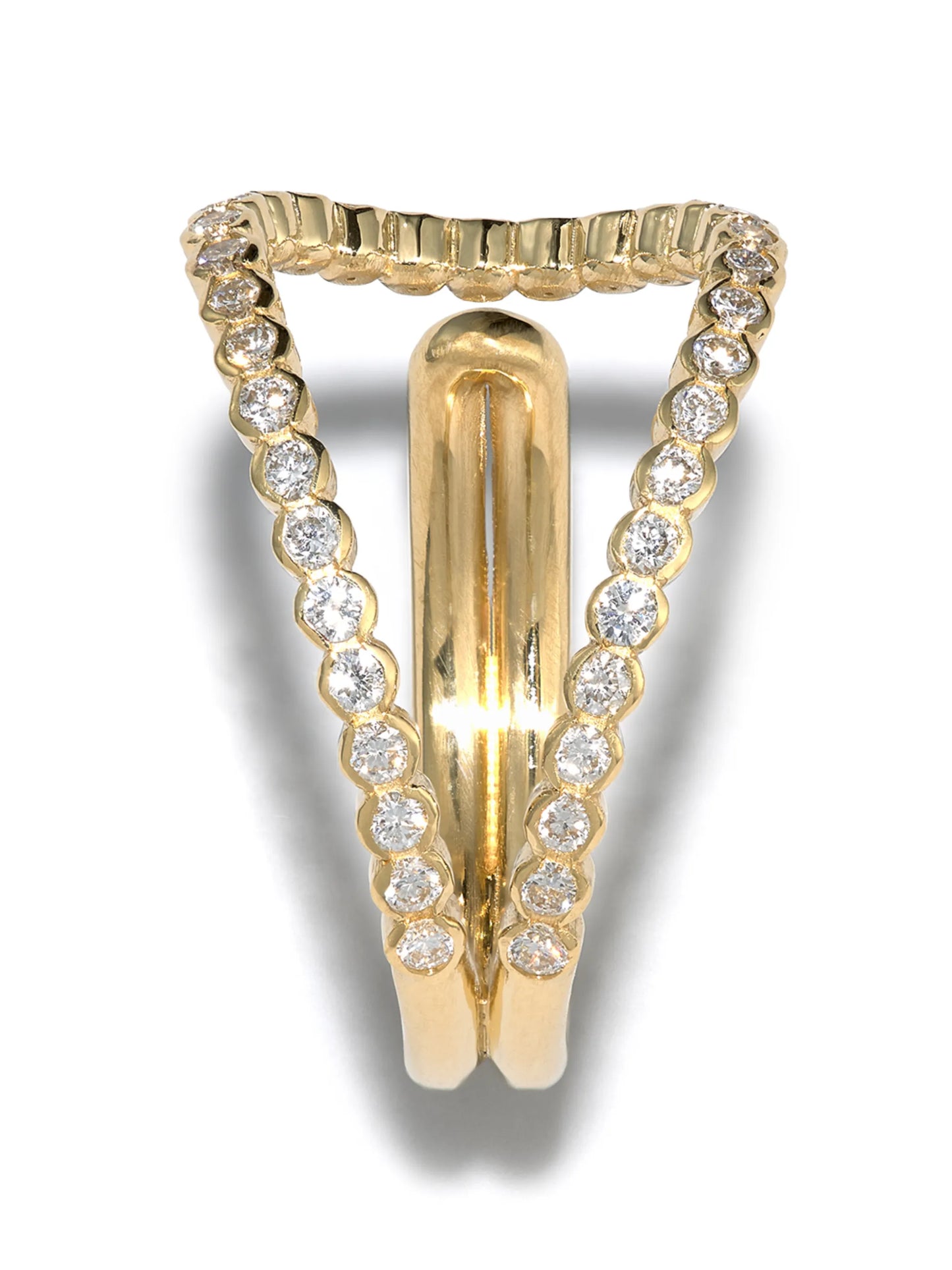 18kt yellow gold Wave diamond ring
