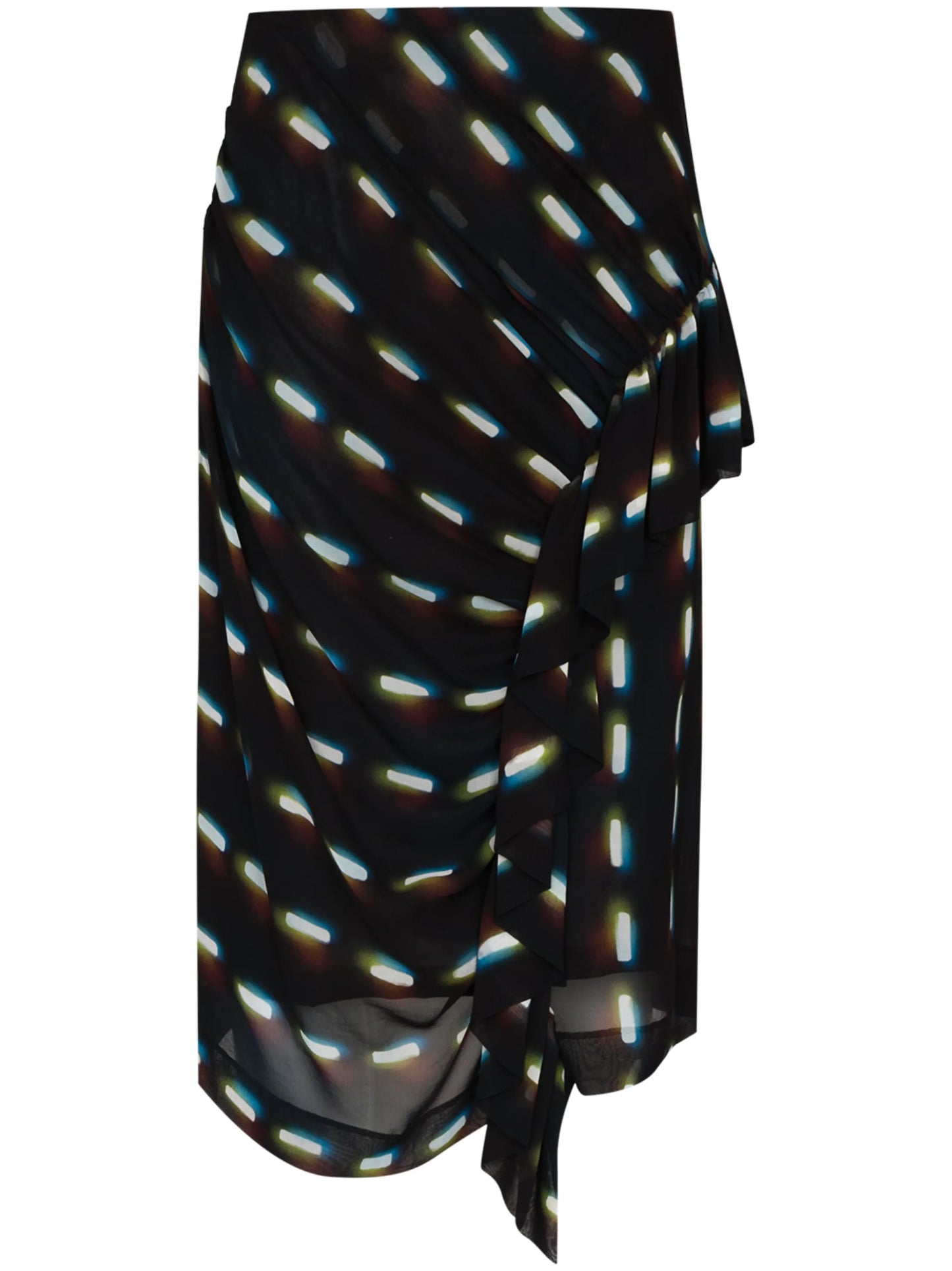 draped-detail silk midi skirt
