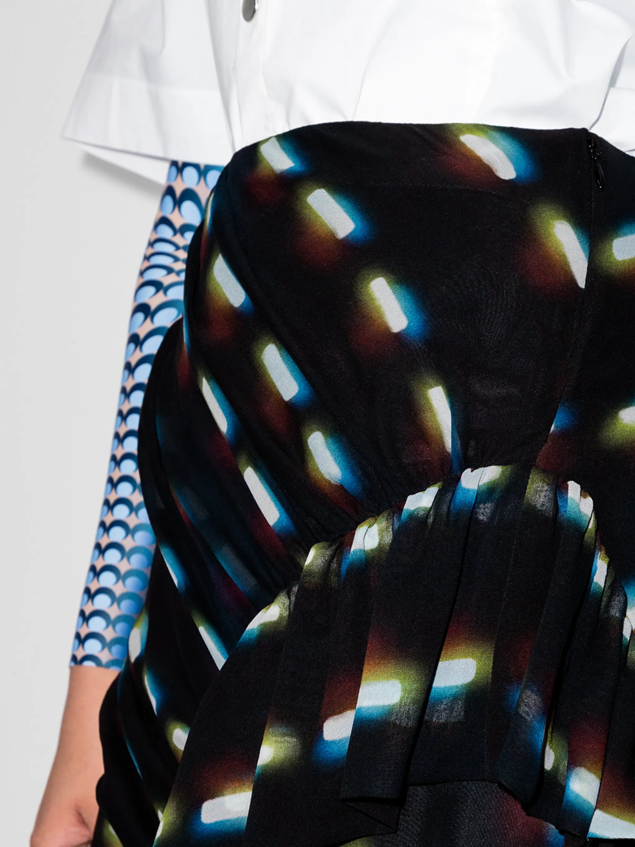 draped-detail silk midi skirt