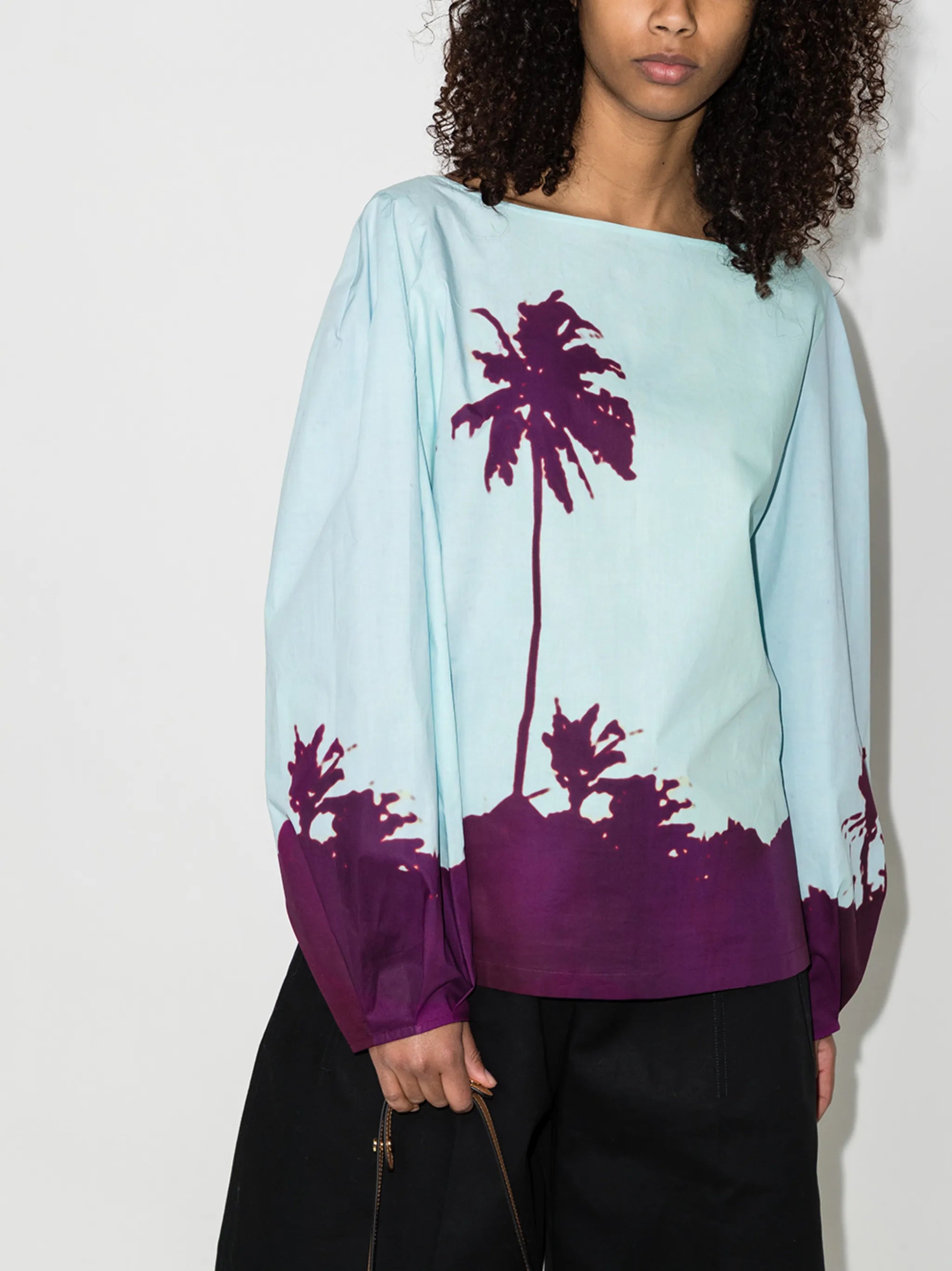 Cartley palm-tree print blouse