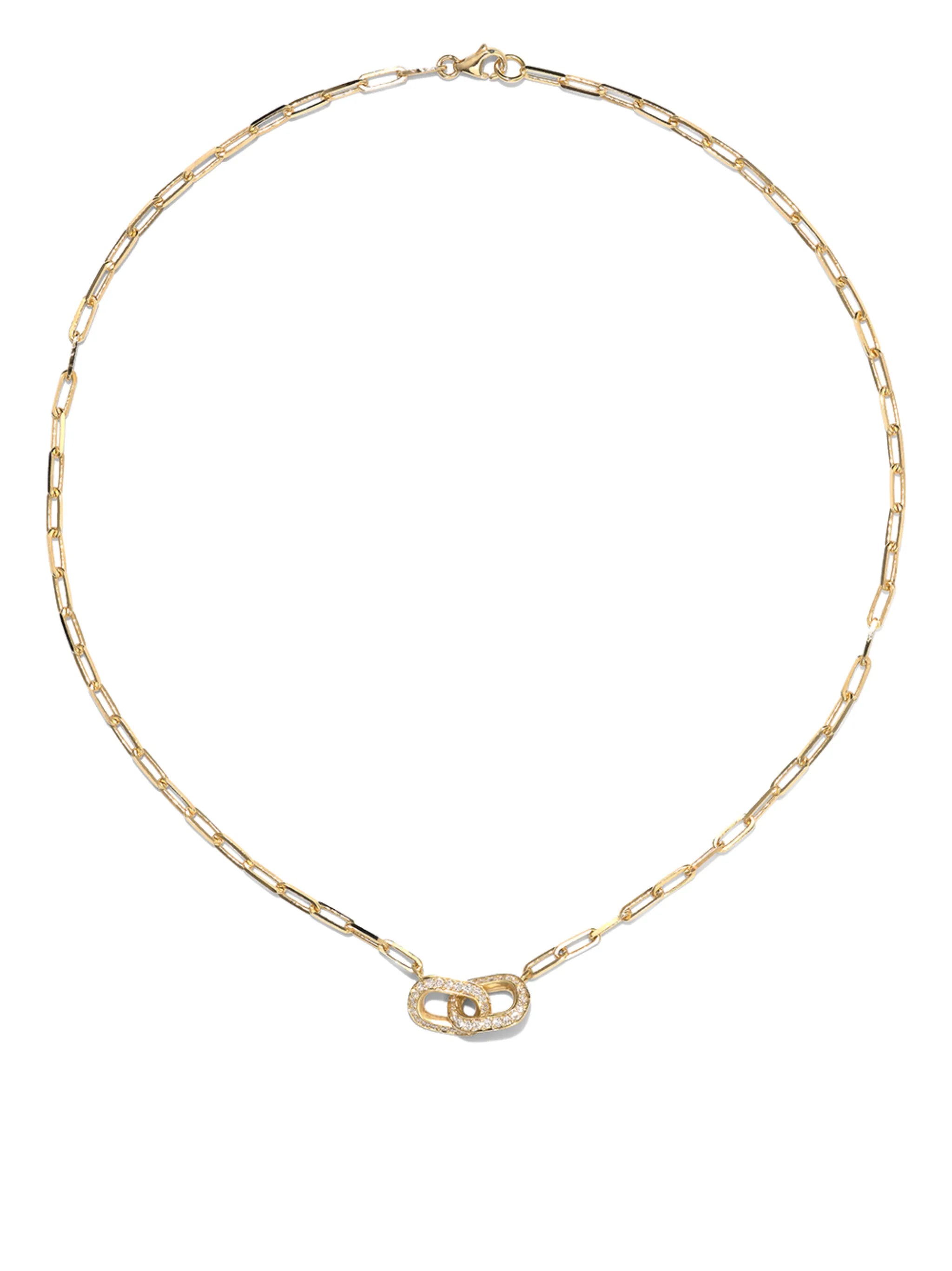 18K yellow gold Unity diamond necklace