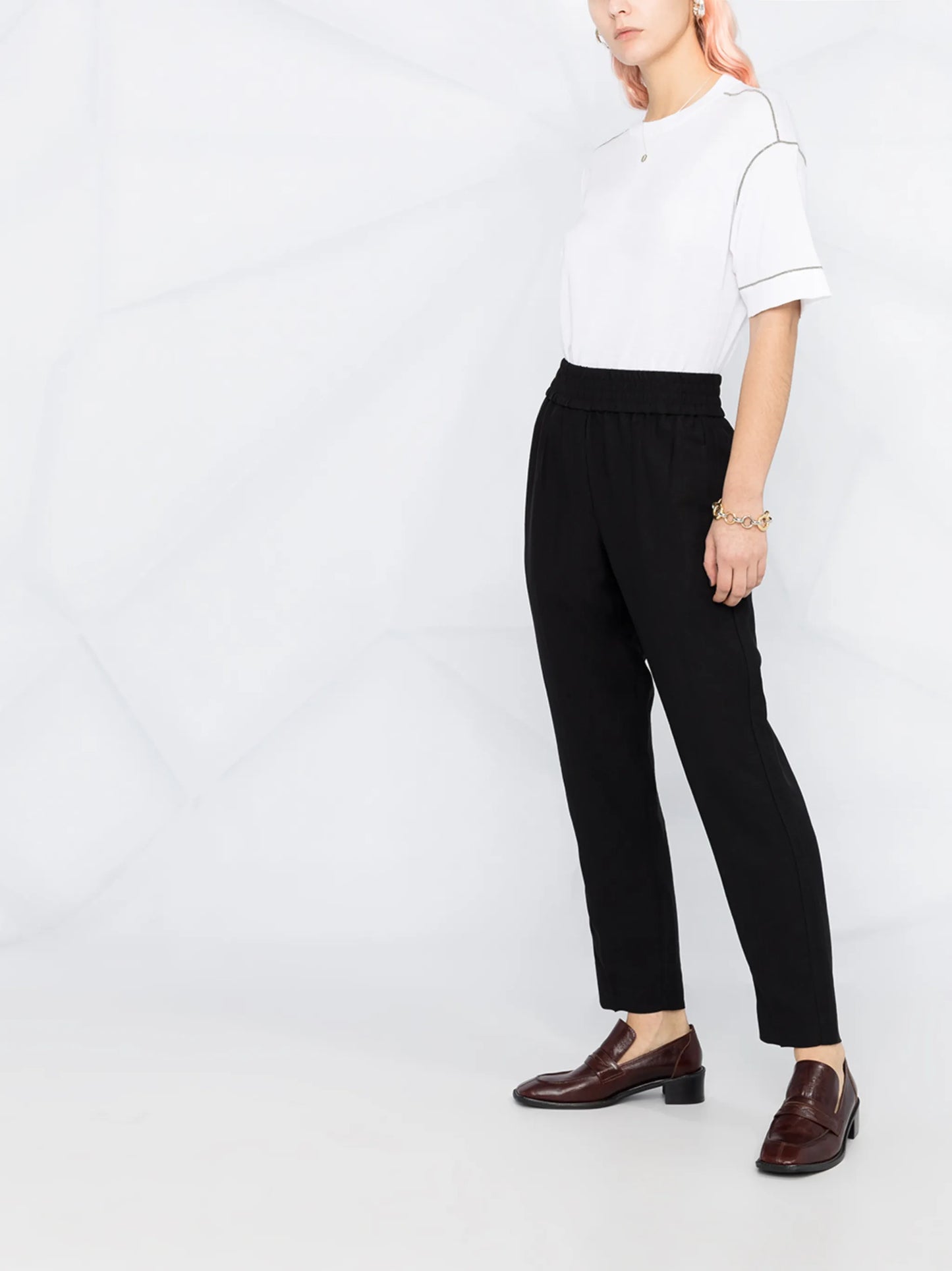 elasticated waistband cropped leg
