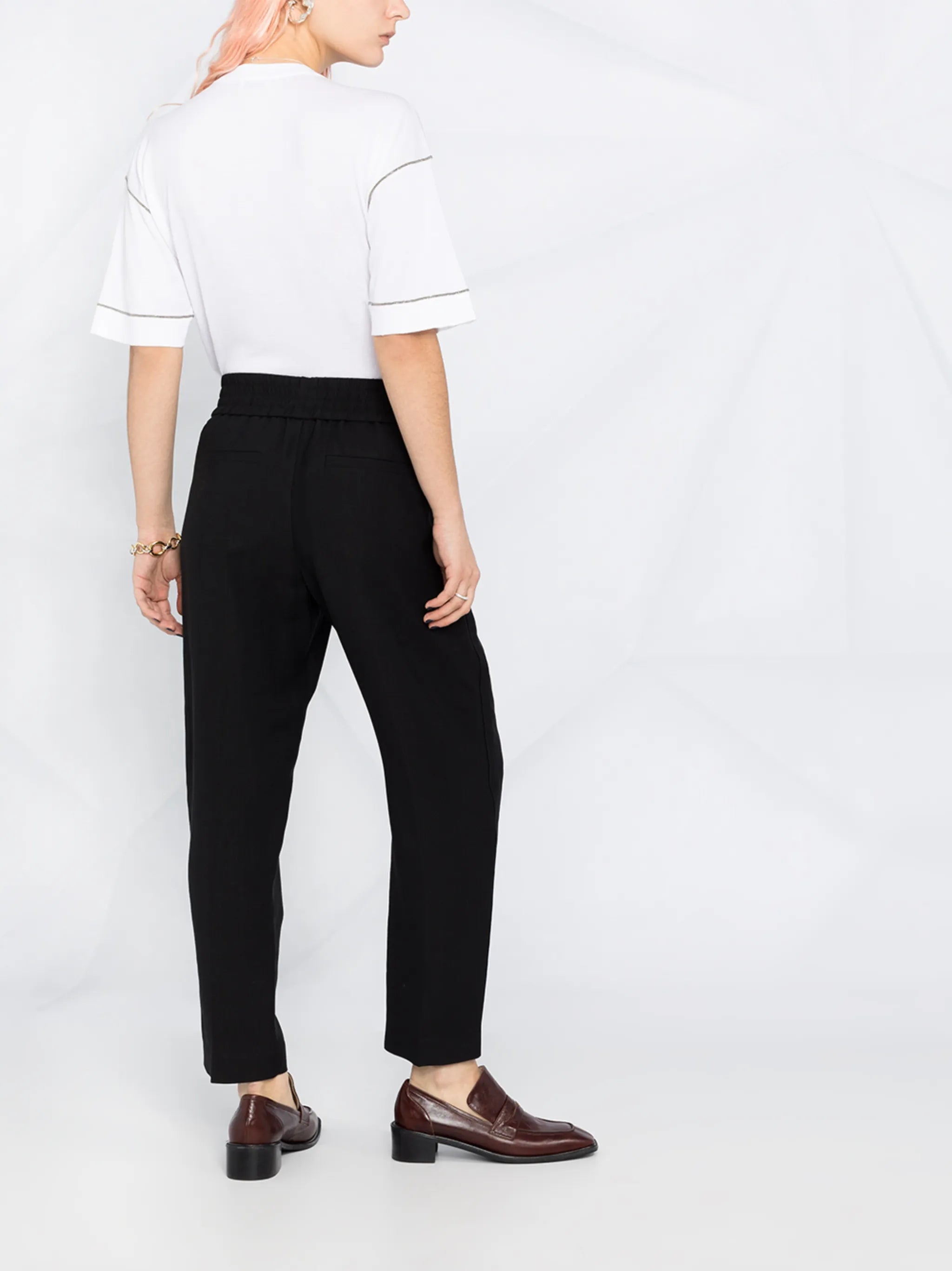 elasticated waistband cropped leg