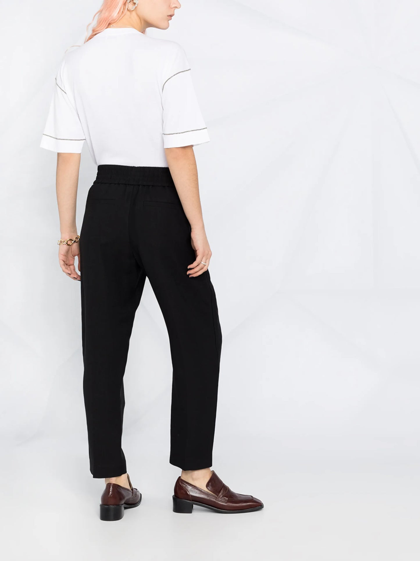 elasticated waistband cropped leg