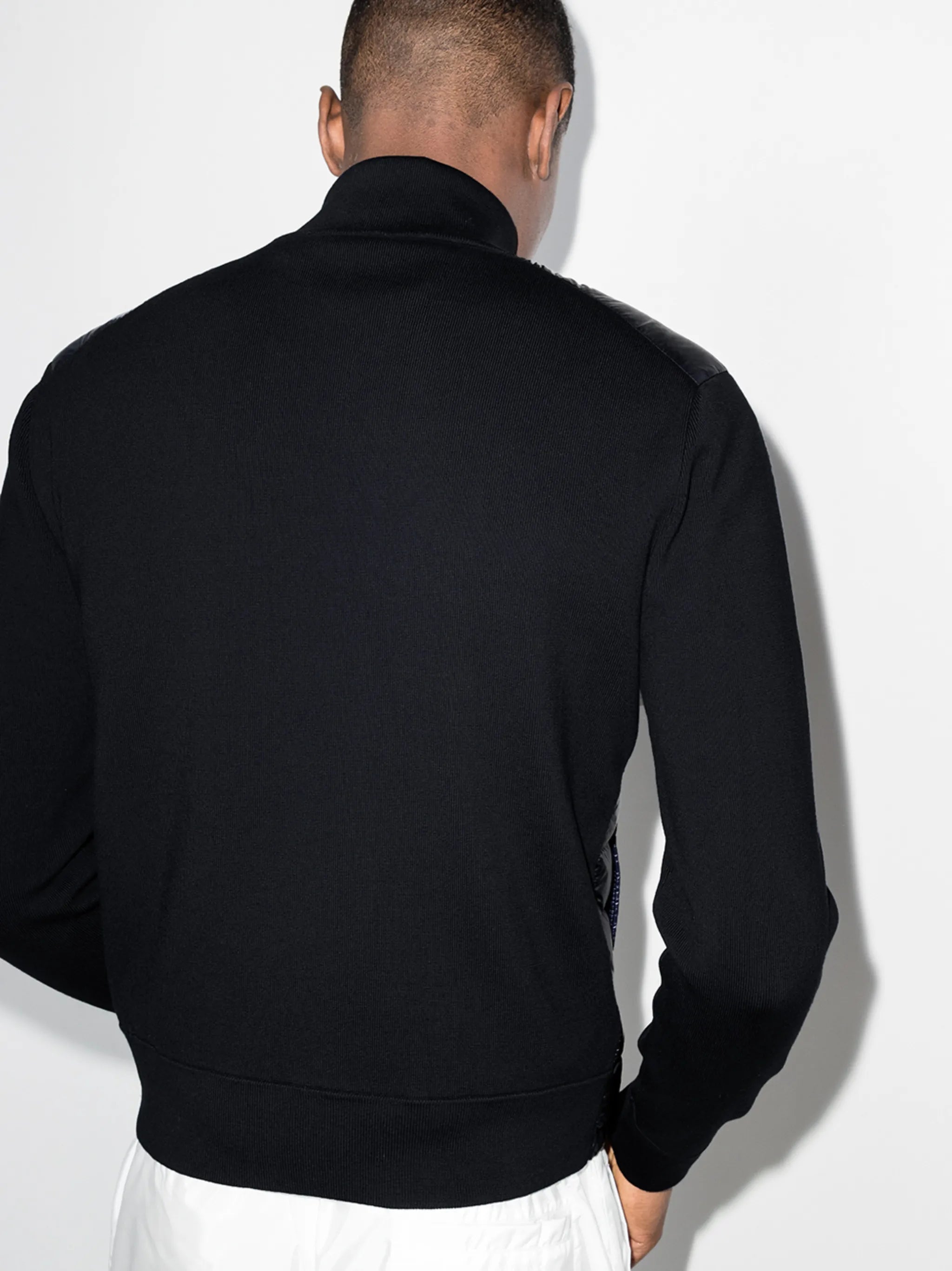 logo print quilted zipped jacket