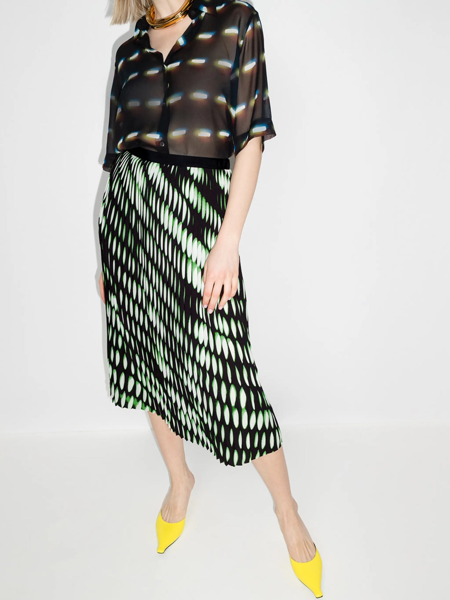 Sarean pleated midi skirt