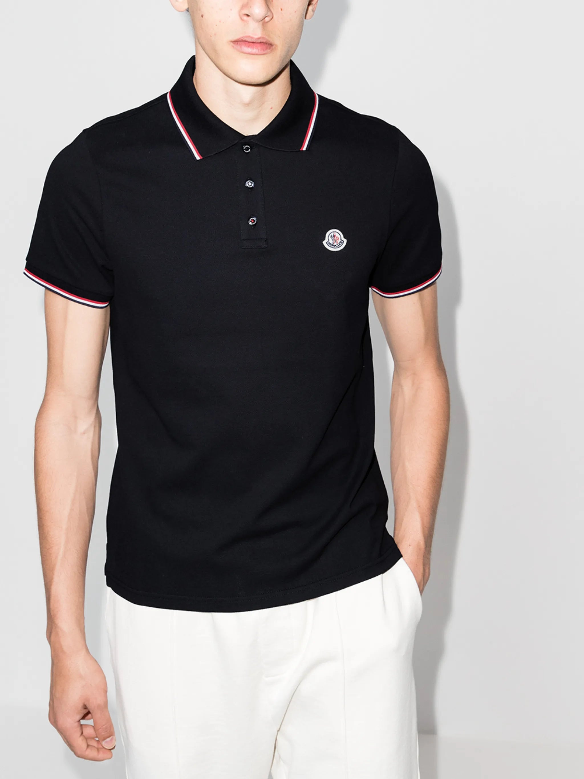logo-patch polo shirt