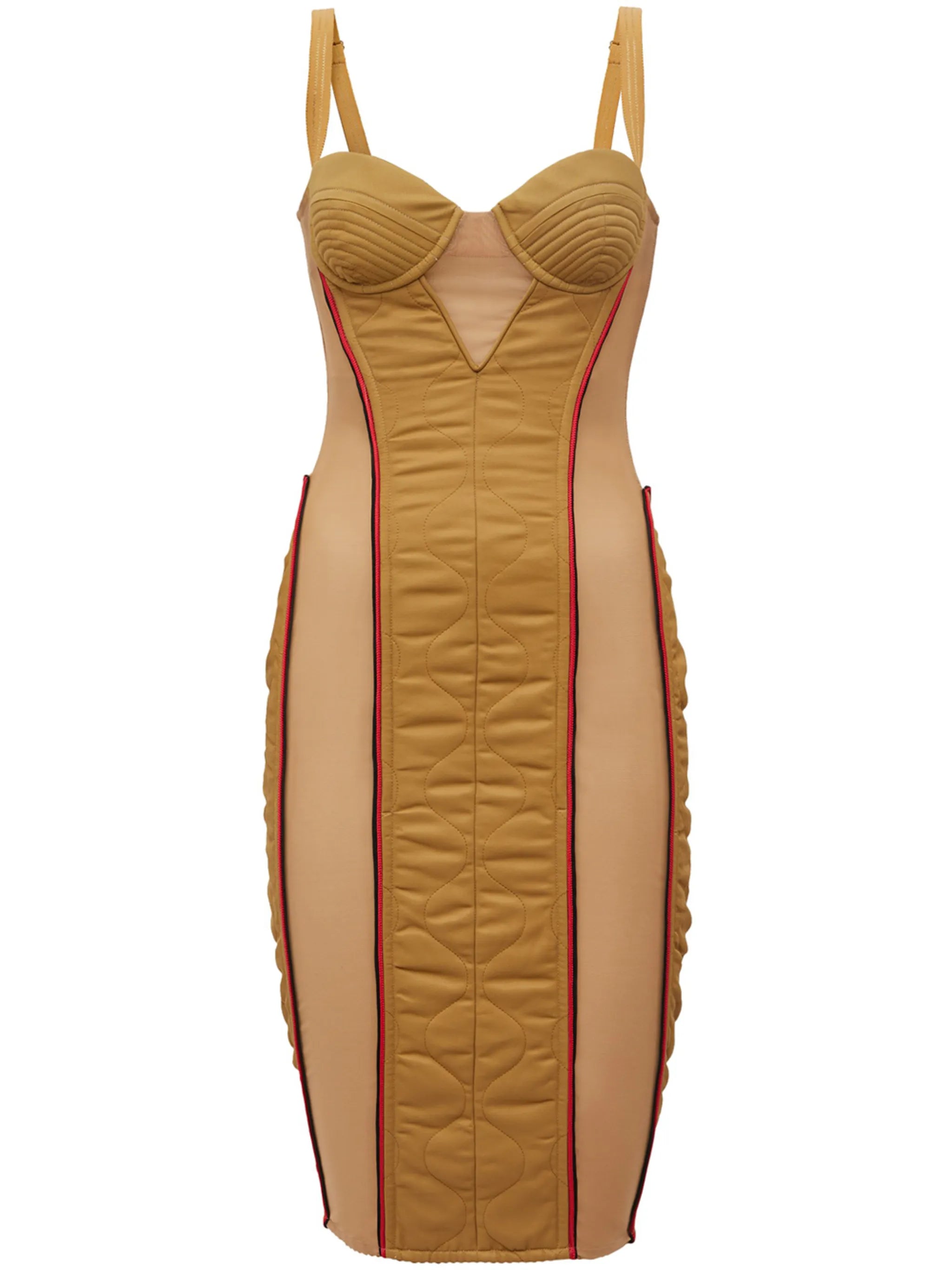 quilted technical corset dress