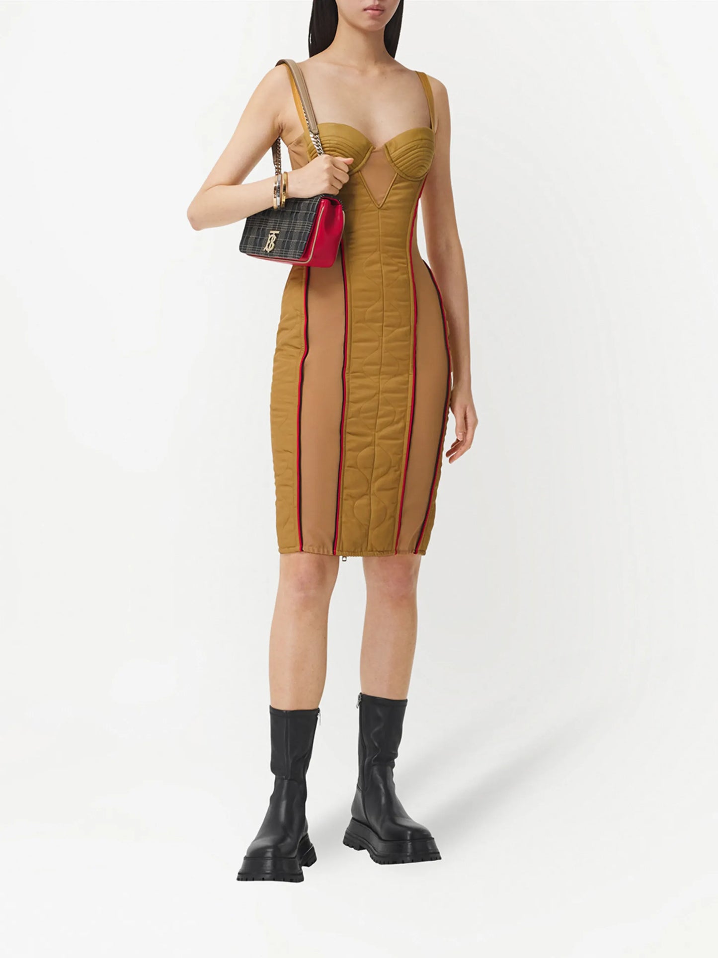 quilted technical corset dress