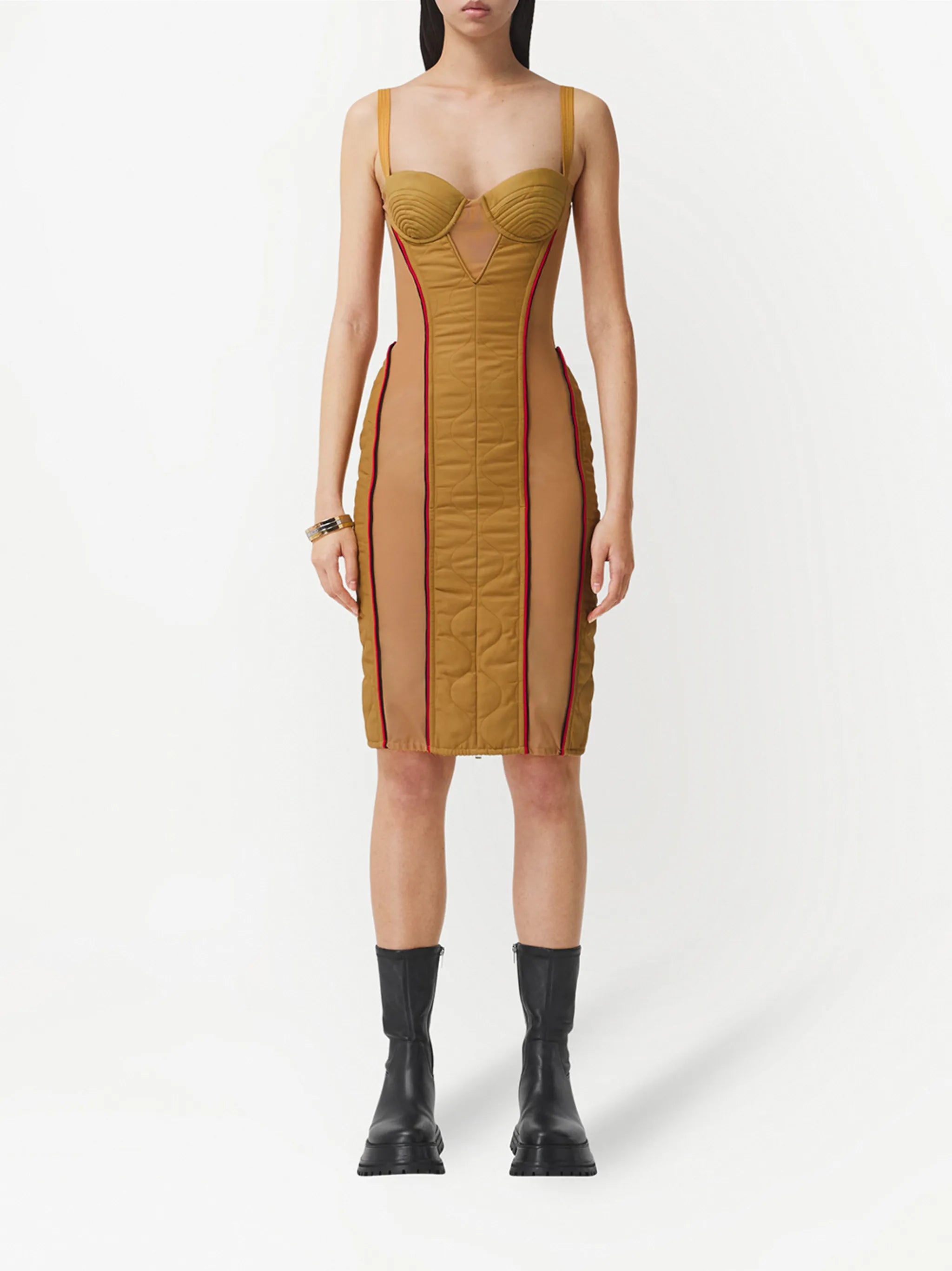 quilted technical corset dress