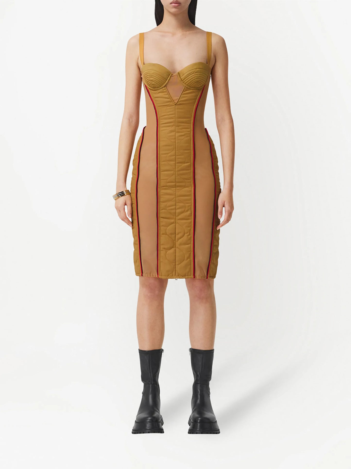 quilted technical corset dress